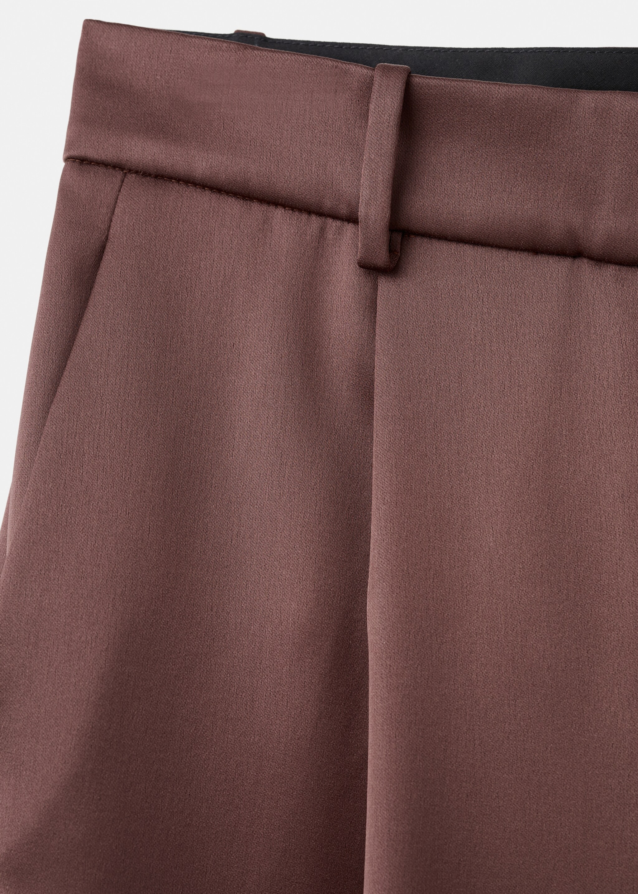 Satin suit trousers - Details of the article 0, Brown. Ref: 17039407-00.