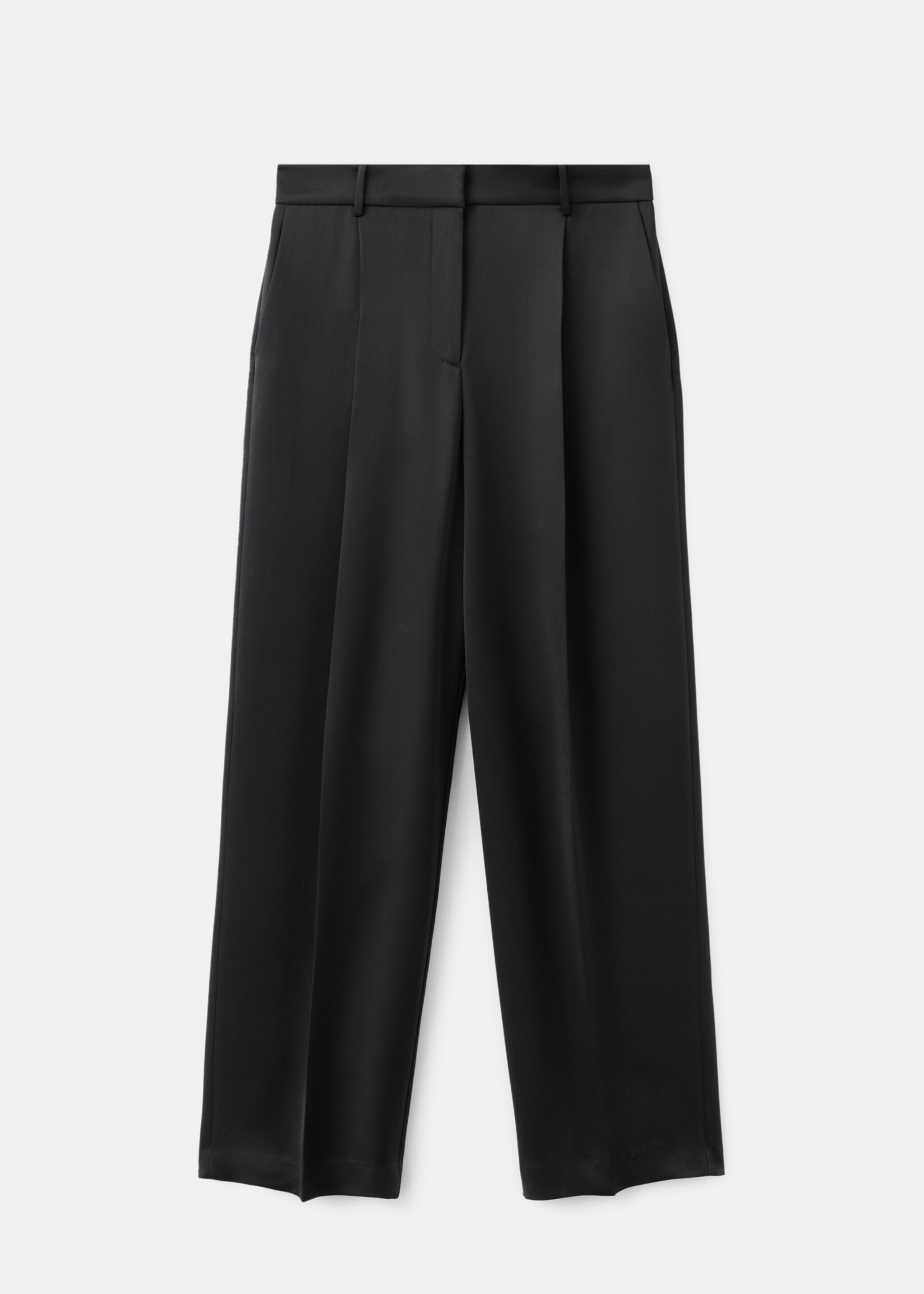 Satin suit trousers - Article without model, Black. Ref: 17039407-00.