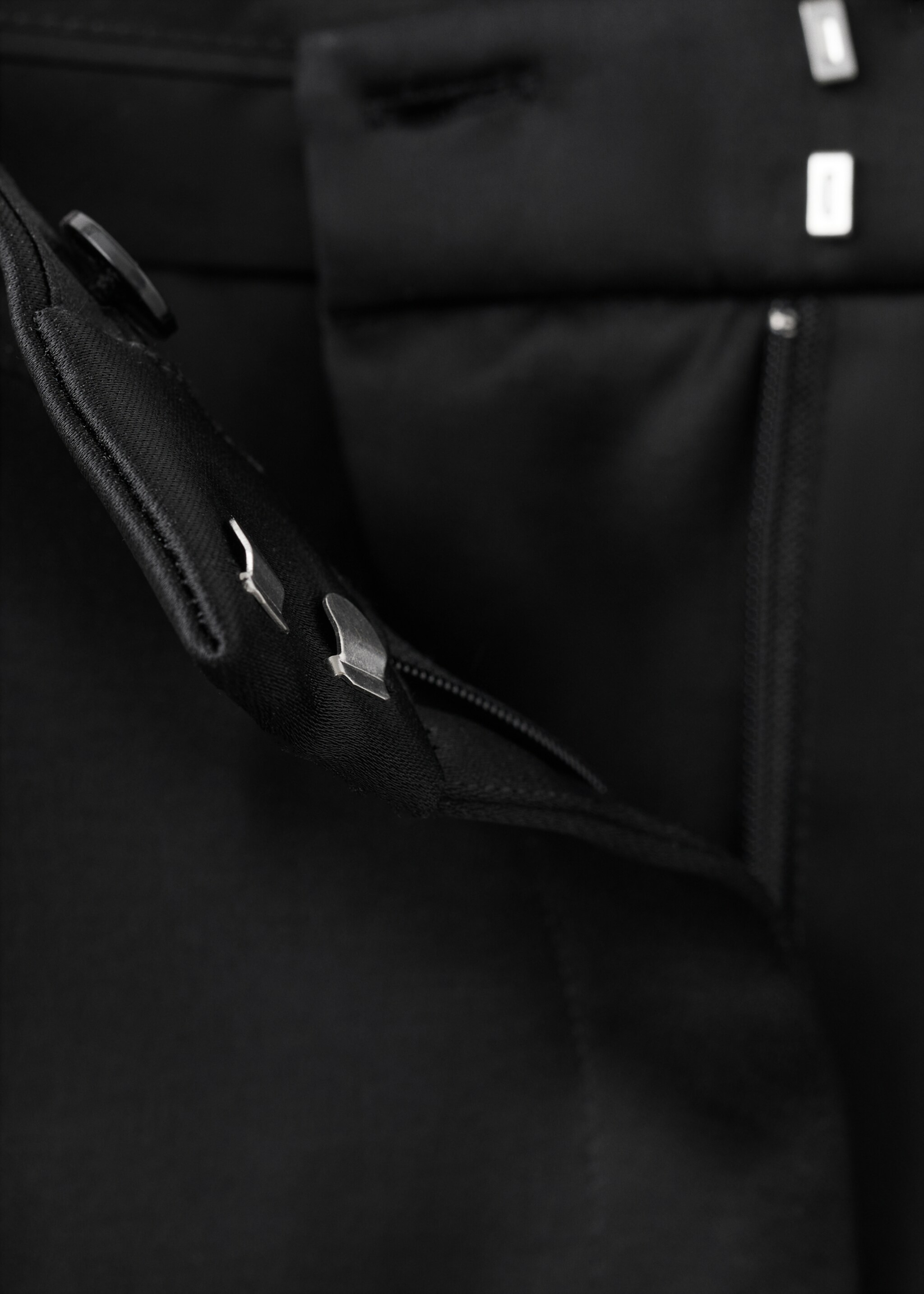 Satin suit trousers - Details of the article 0, Black. Ref: 17039407-00.