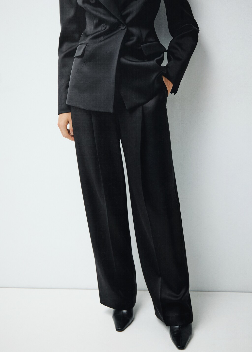 Satin suit pants - image 4