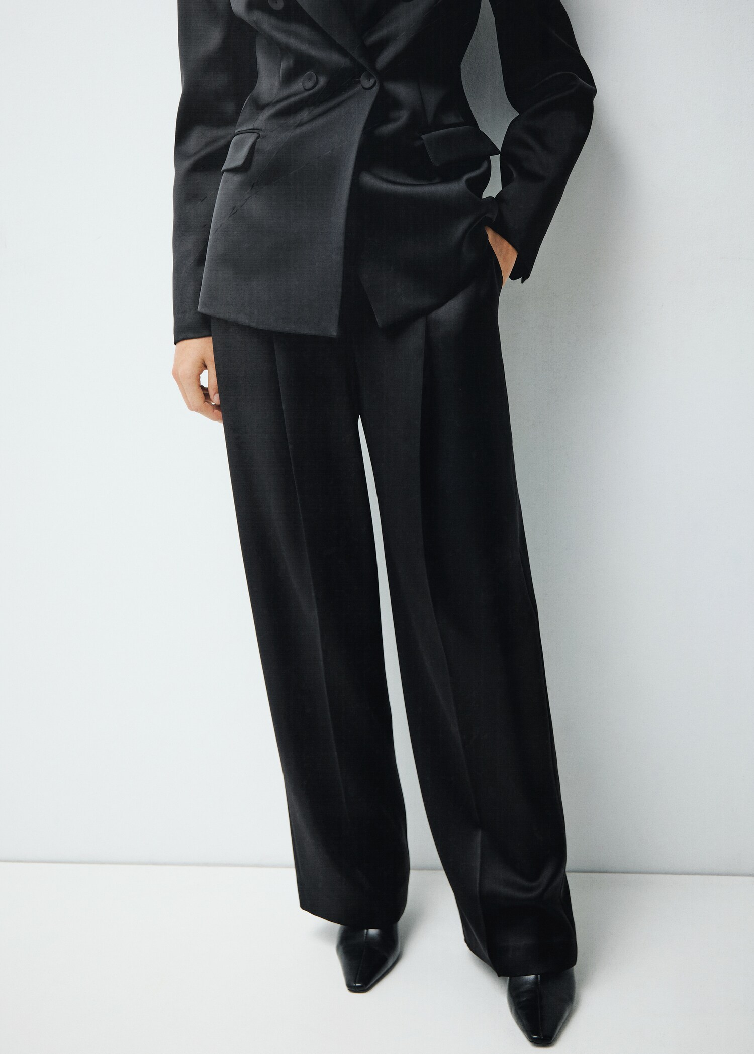 Satin suit trousers - Details of the article 1