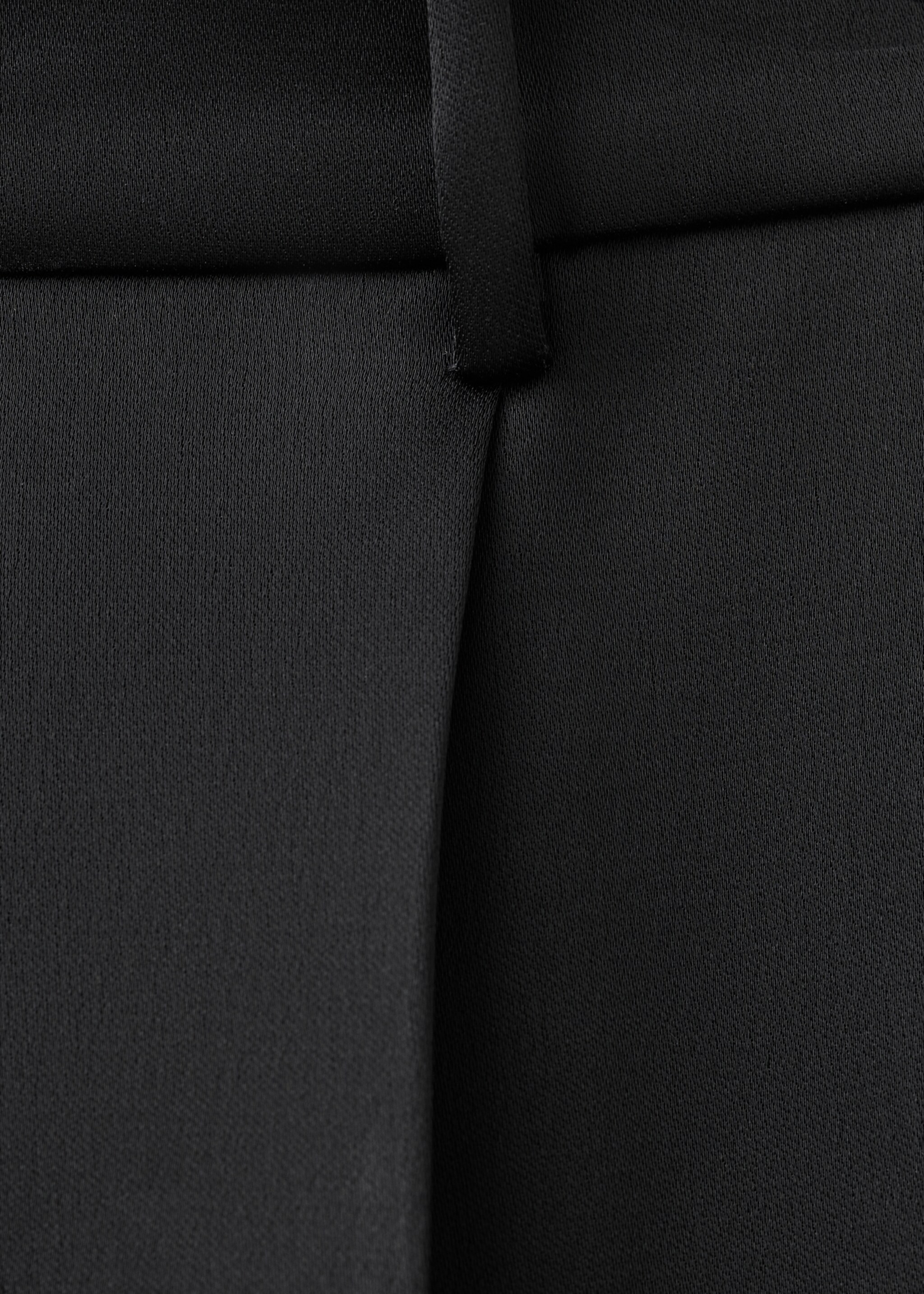 Satin suit trousers - Details of the article 8, Black. Ref: 17039407-00.