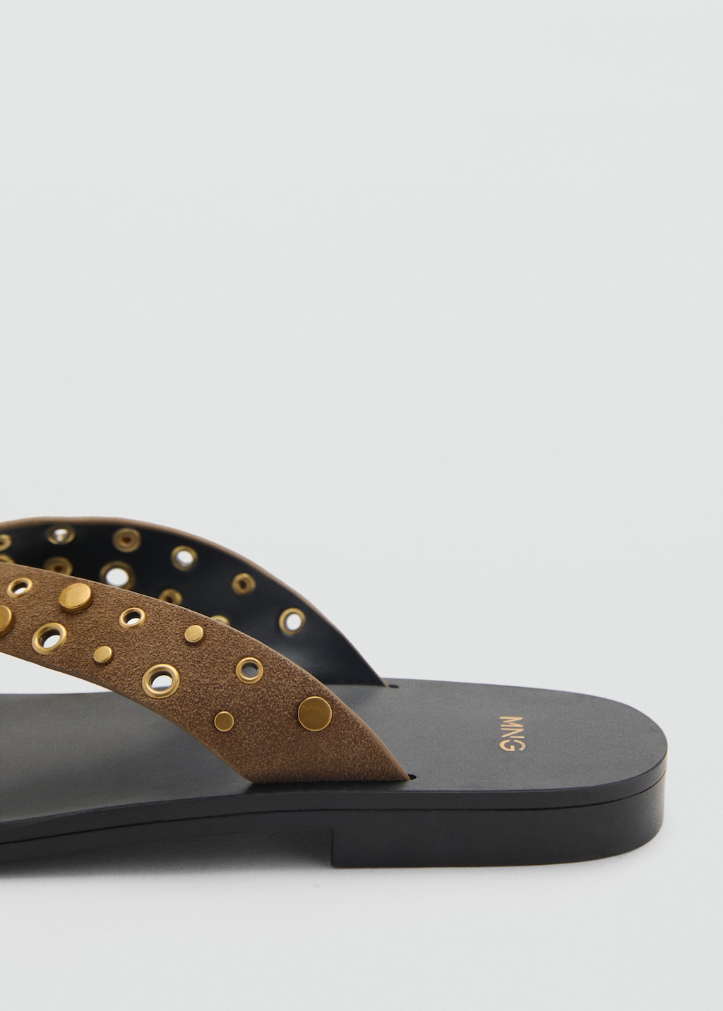Suede sandals with eyelet straps - image 4
