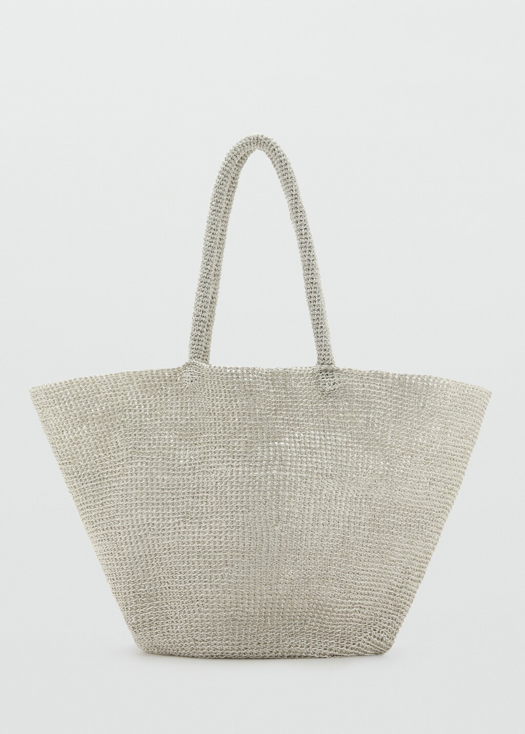 ★EMIS★ MESH SHOPPER BAGWHITE m1037_1334895 Silver Mesh shopper bag with logo - Buy Online | Terranova