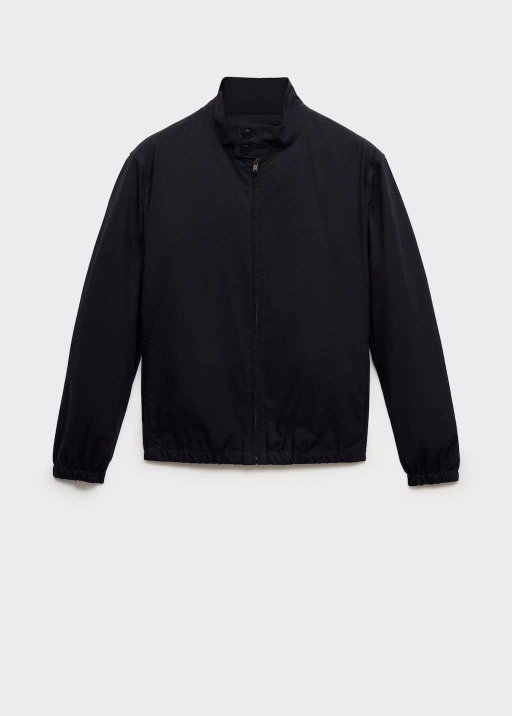 Cotton jacket with button collar