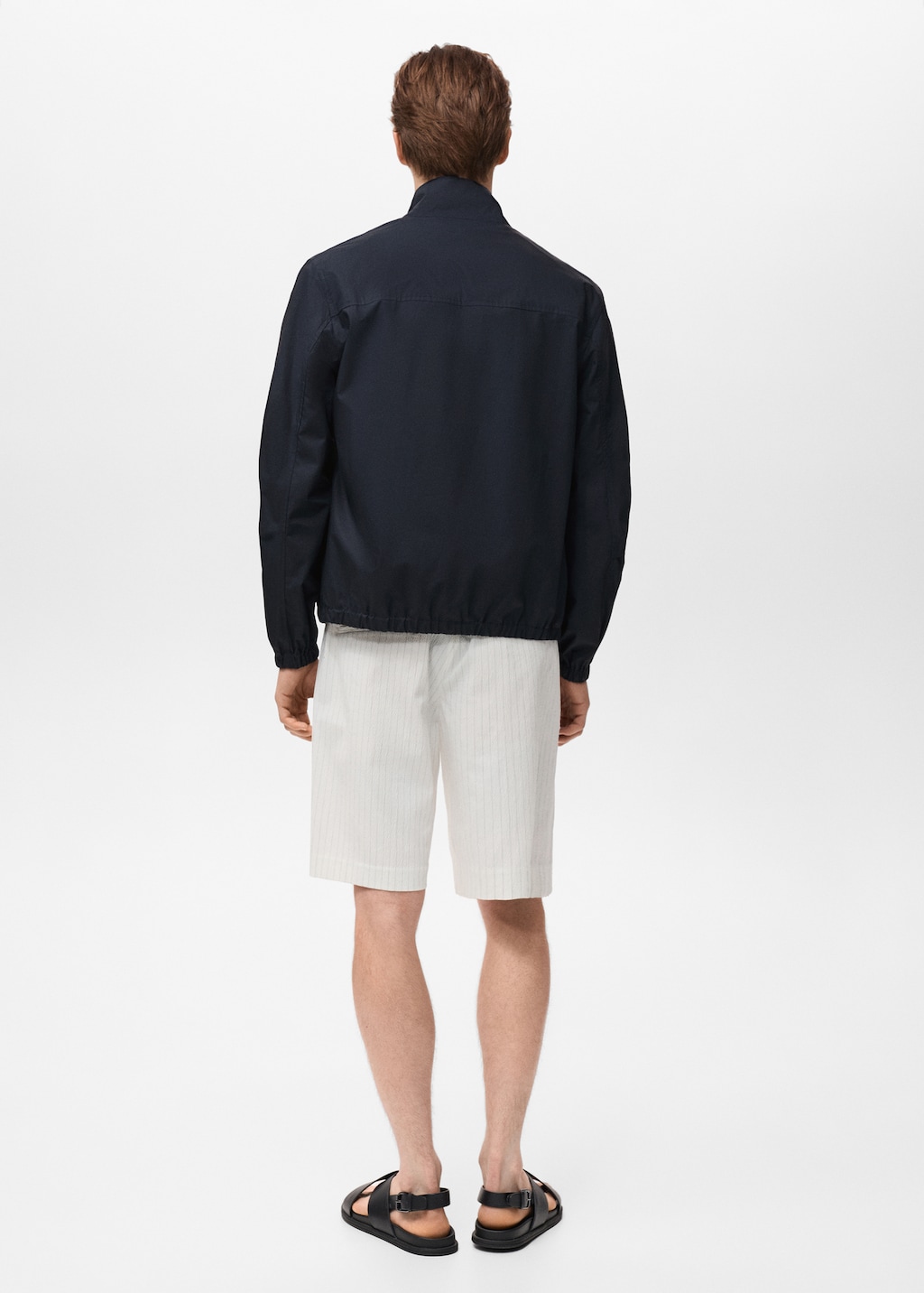 Cotton jacket with button collar - Men | MANGO India