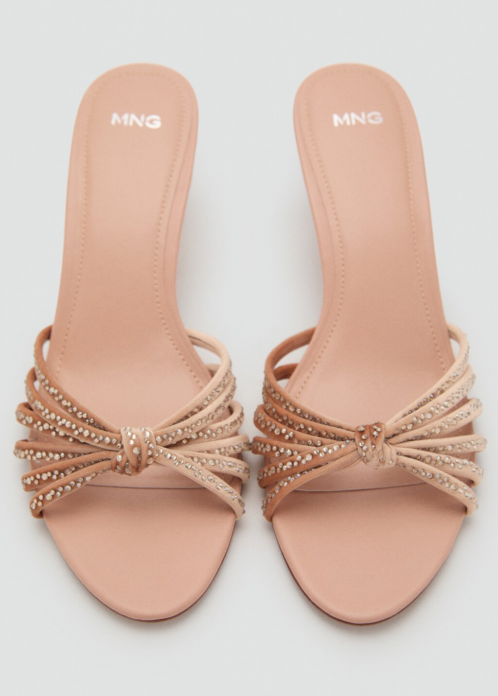 Rhinestone kitten heel sandals