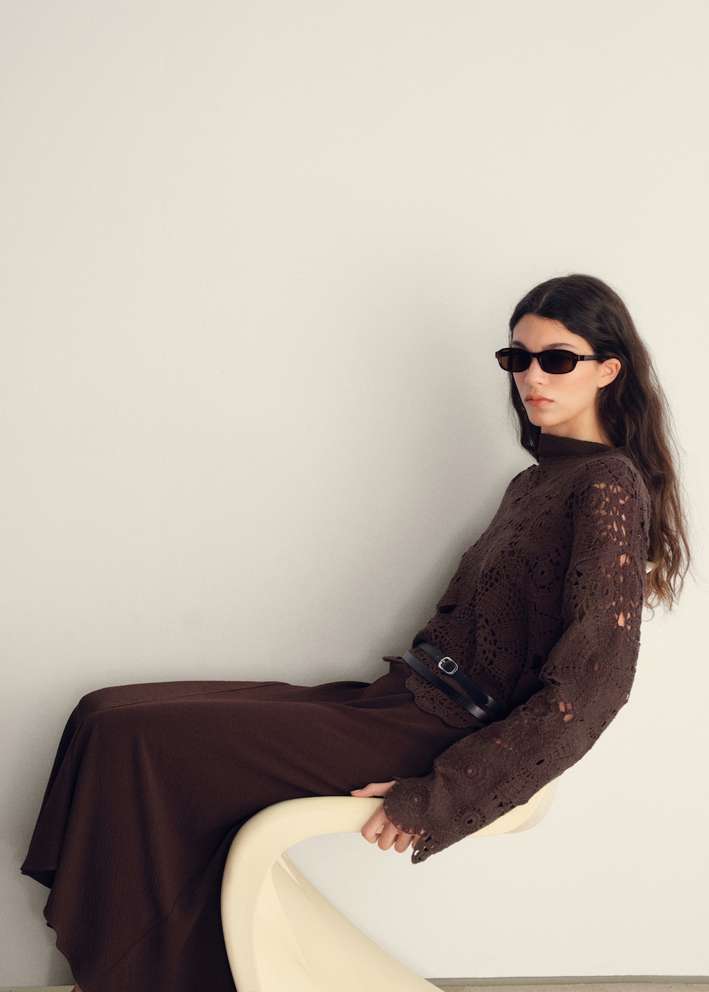 Crochet sweater with flowers