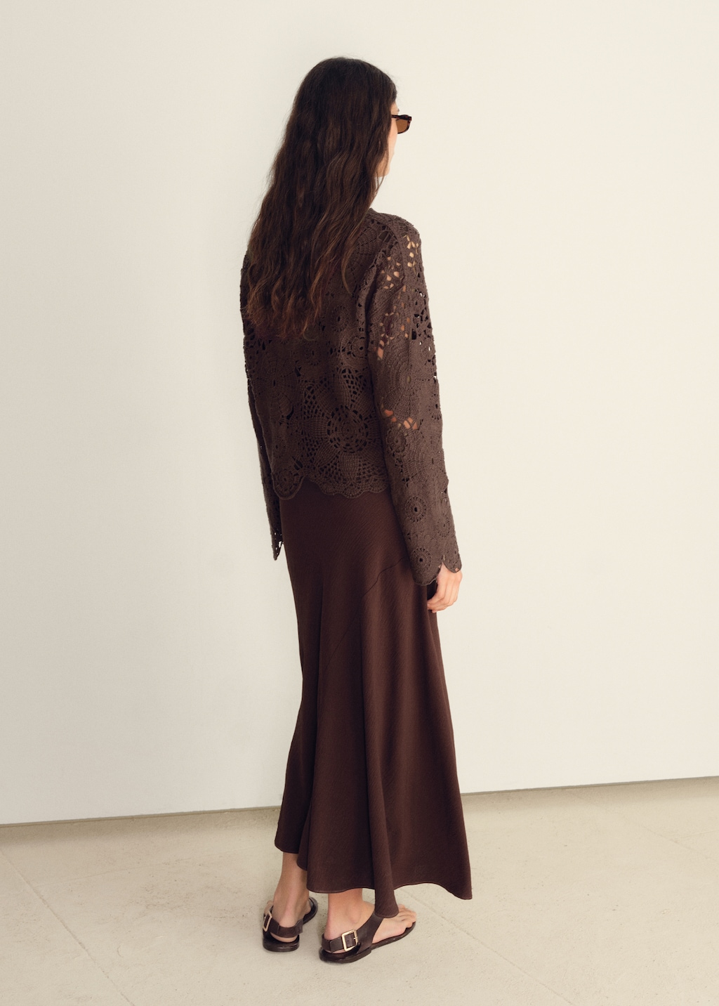 Crochet sweater with flowers