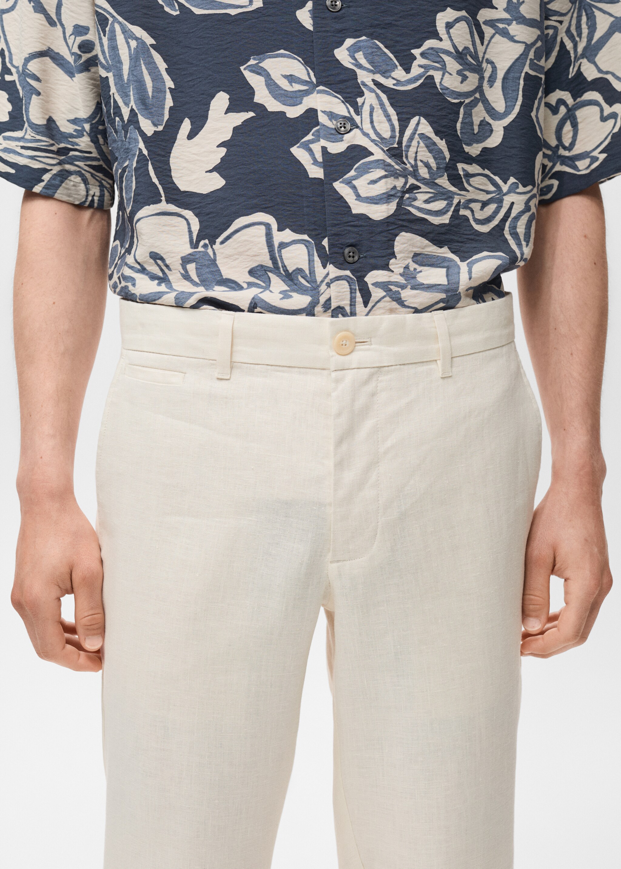 Pantalón 100% lino slim fit - Detalle del artículo 1