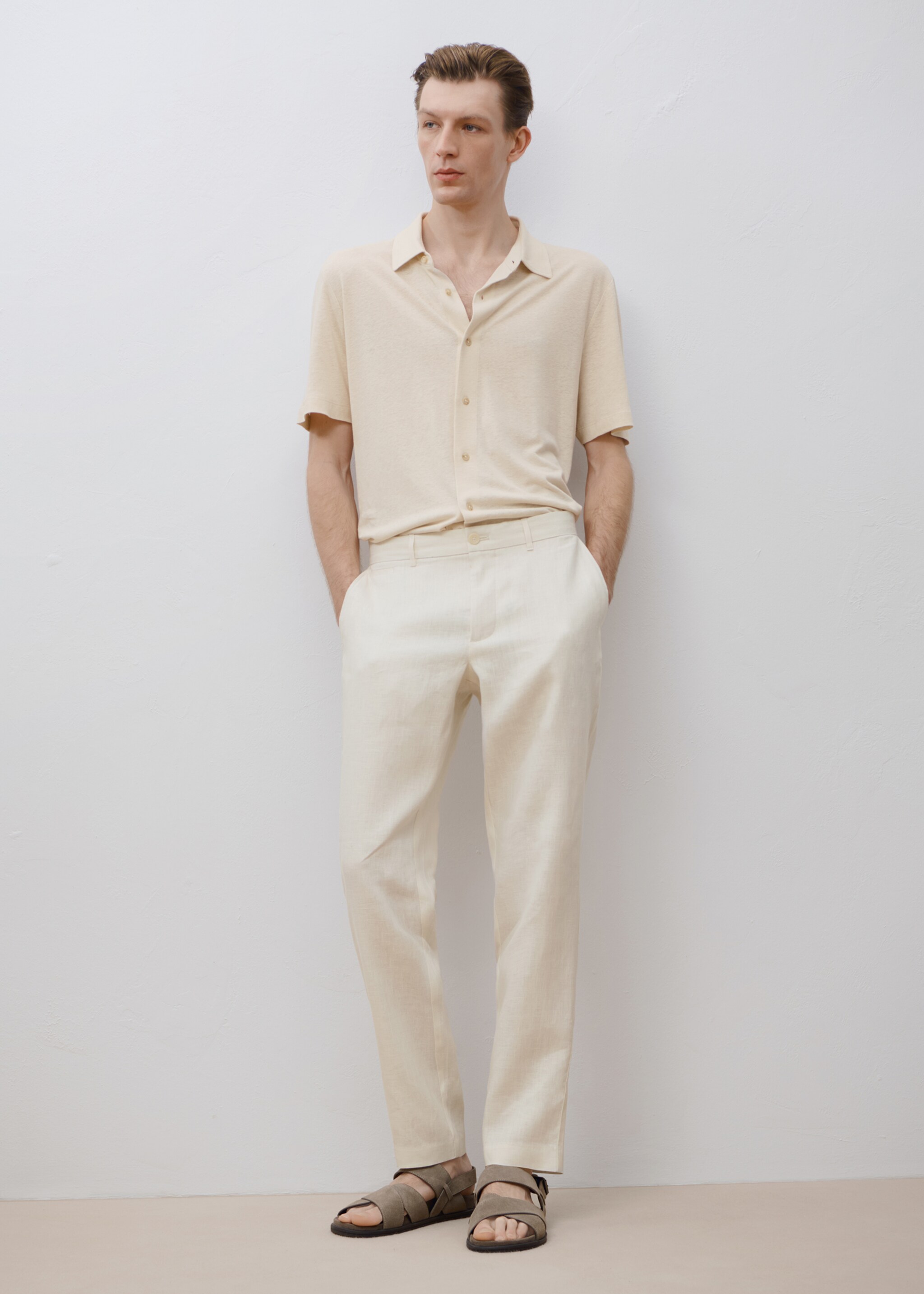 Pantalón 100% lino slim fit - Detalle del artículo 5