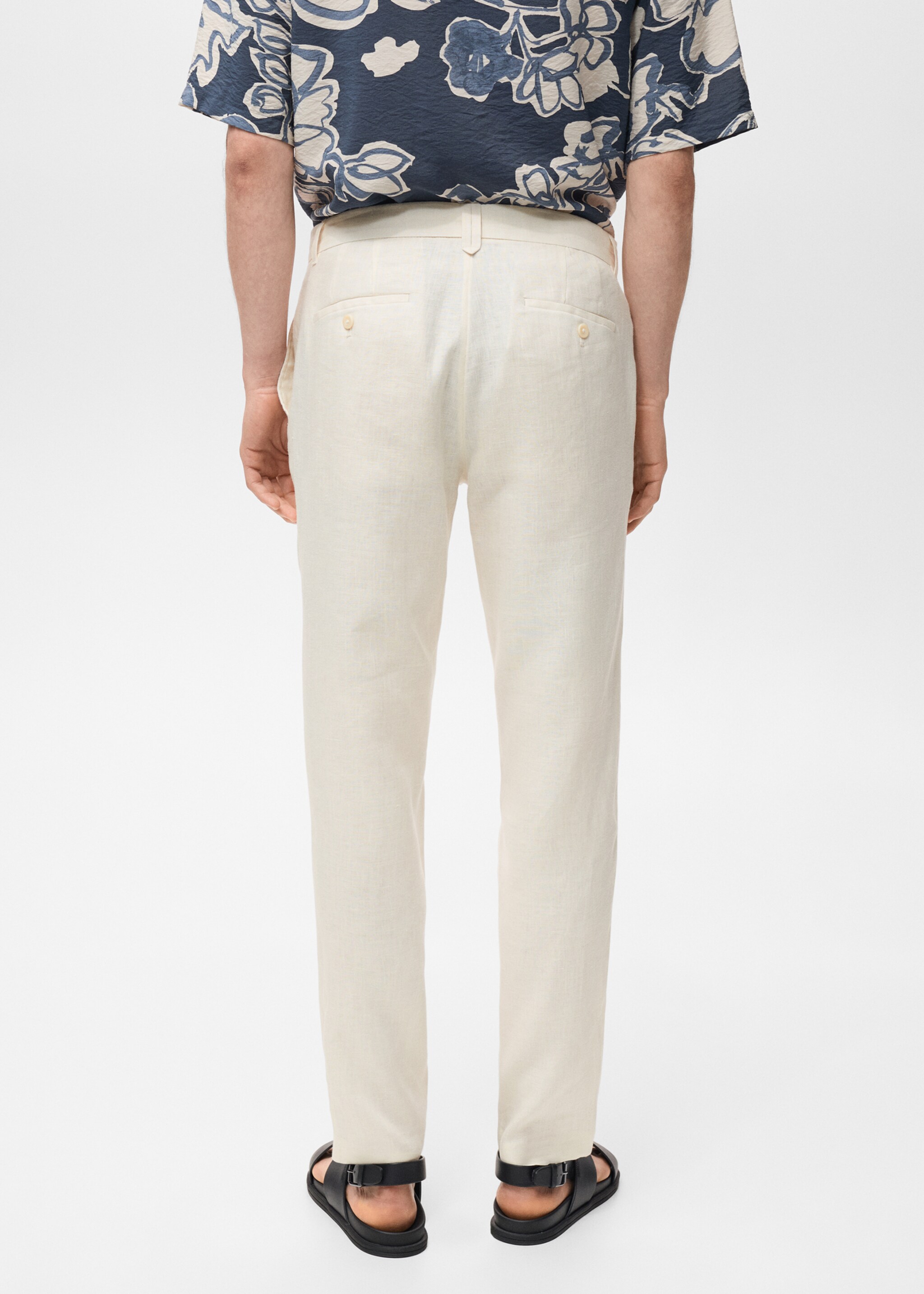 Pantalón 100% lino slim fit - Reverso del artículo