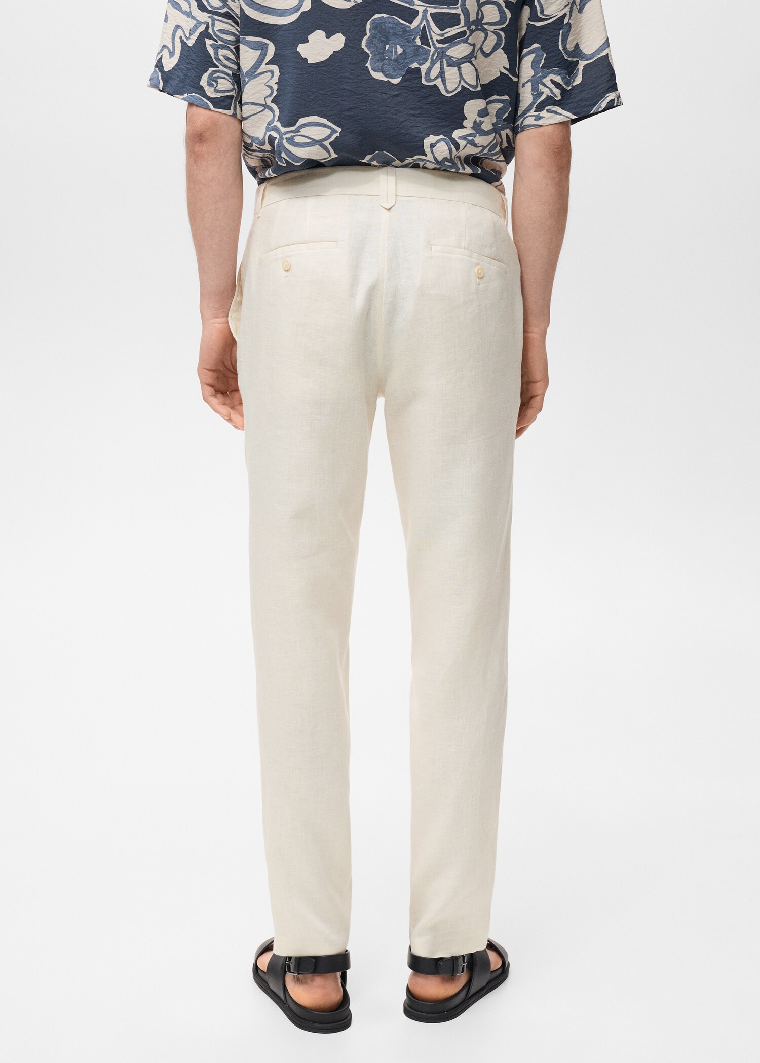 Pantalón 100% lino slim fit - Reverso del artículo