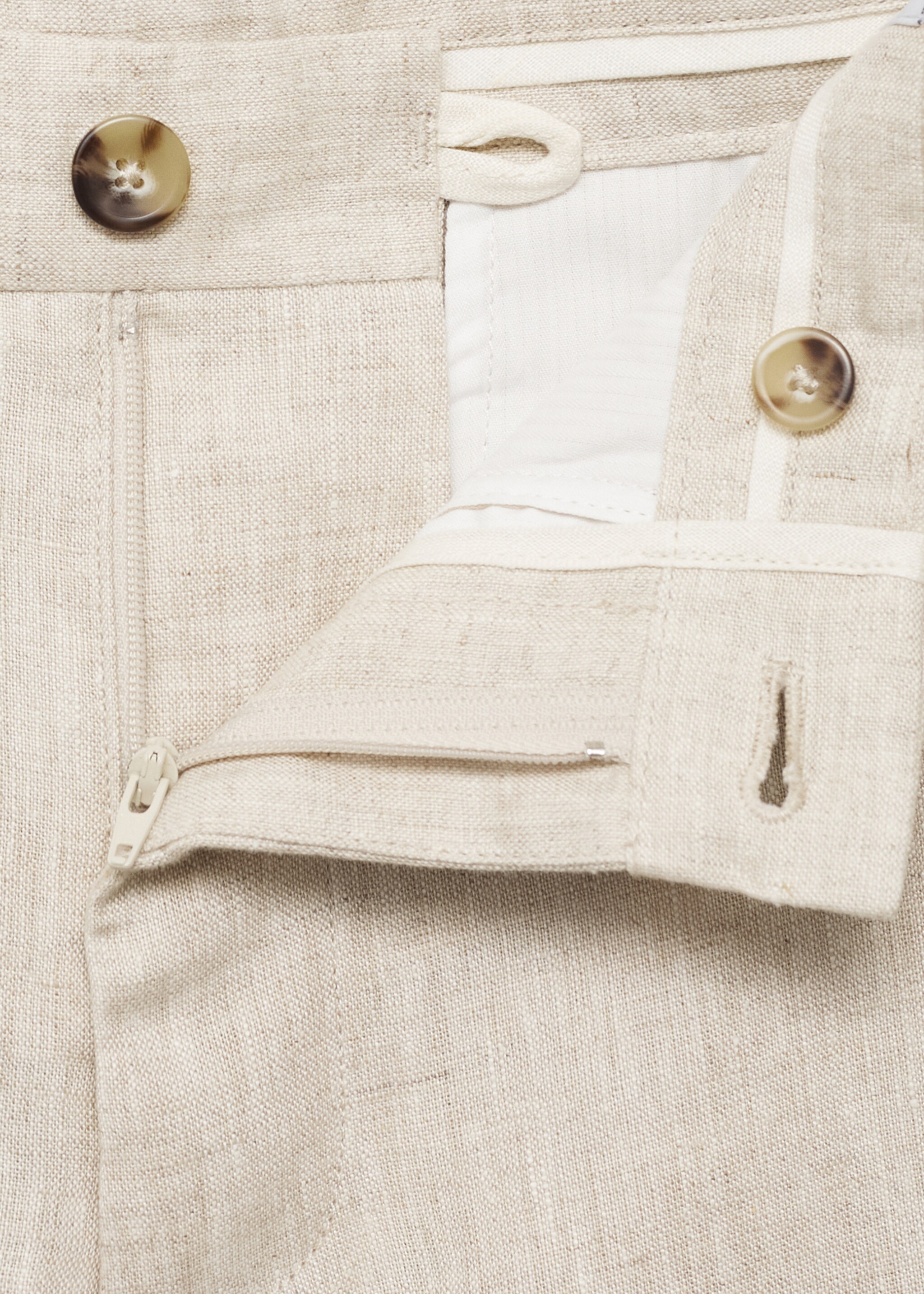 Pantalón 100% lino slim fit - Detalle del artículo 0