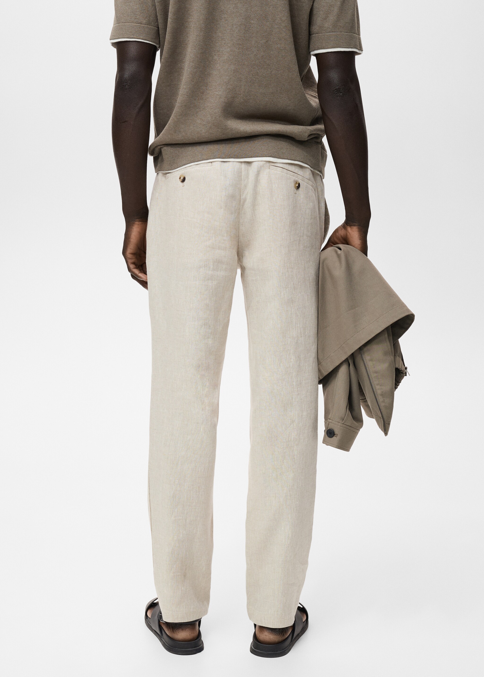 Pantalón 100% lino slim fit - Reverso del artículo