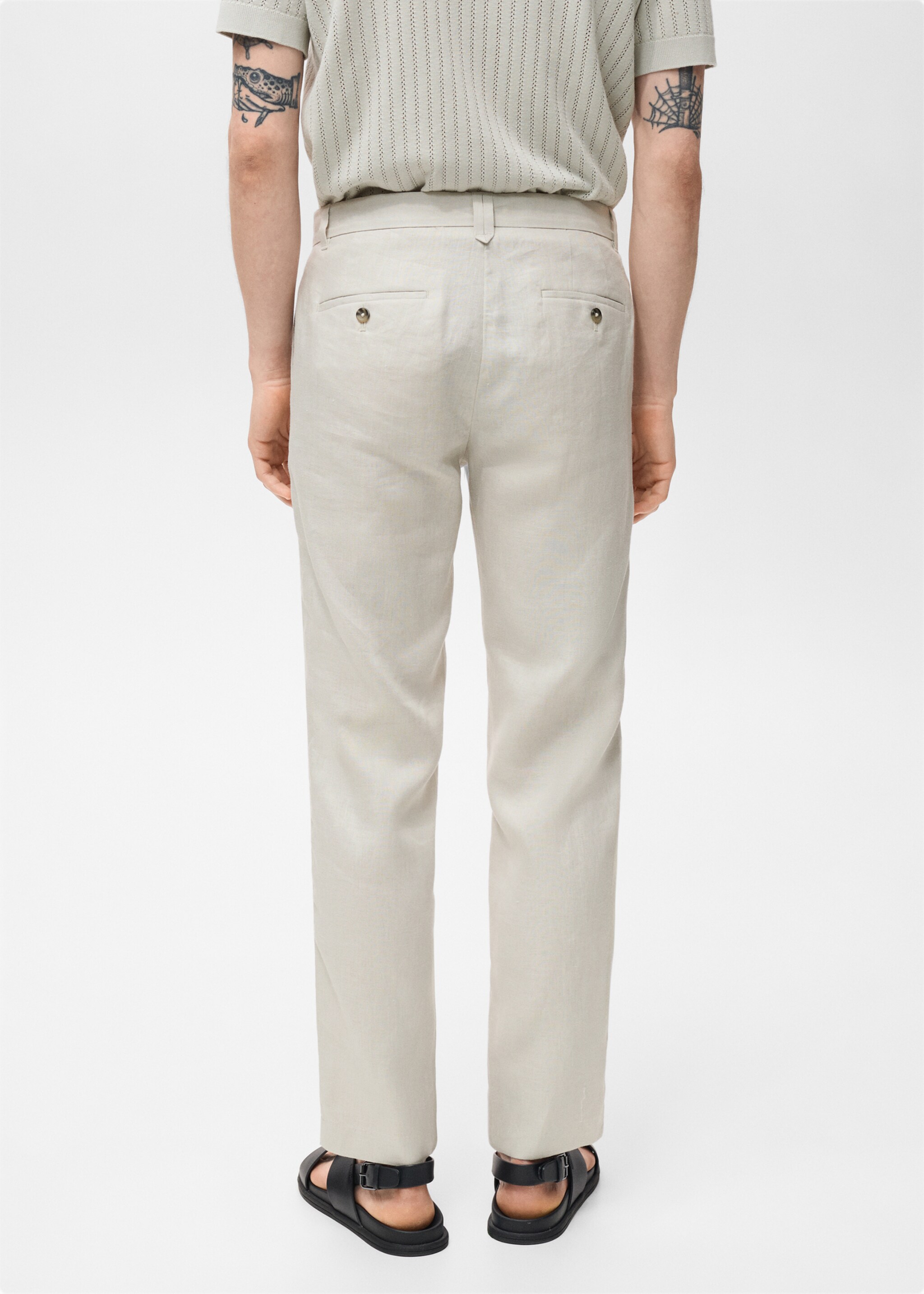 Pantalón 100% lino slim fit - Reverso del artículo