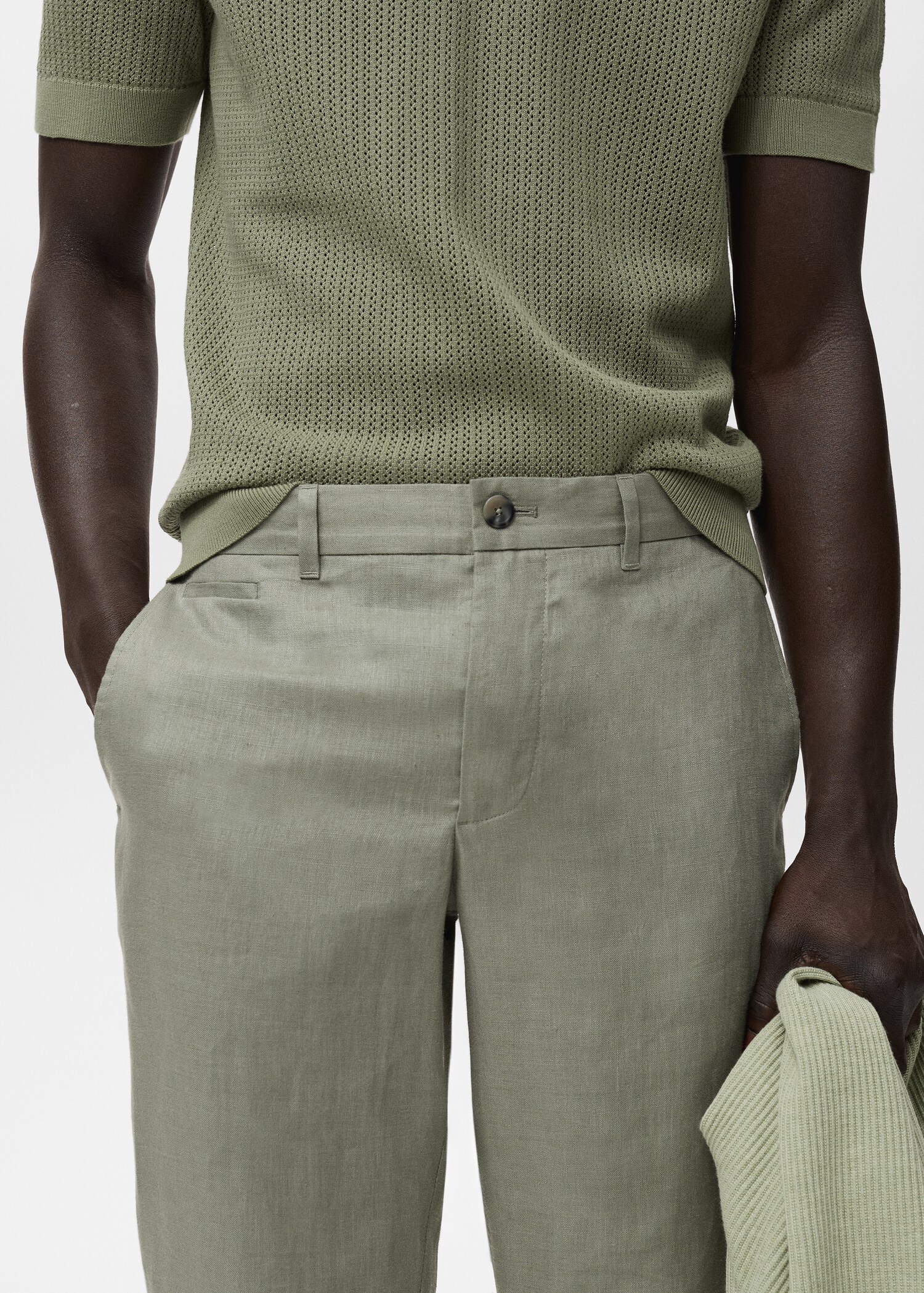 Pantalón 100% lino slim fit - Detalle del artículo 1