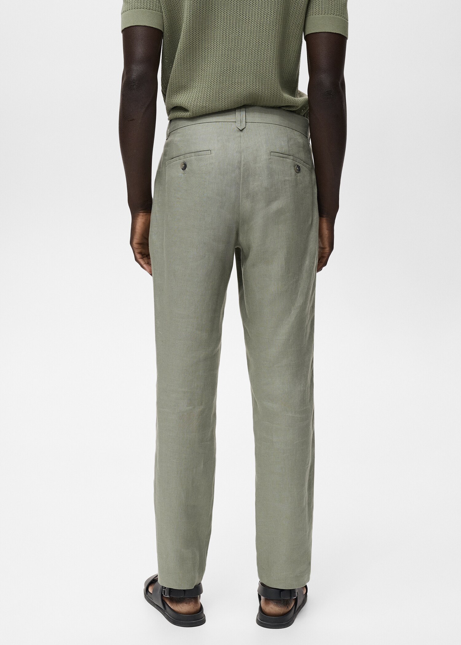 Pantalón 100% lino slim fit - Reverso del artículo