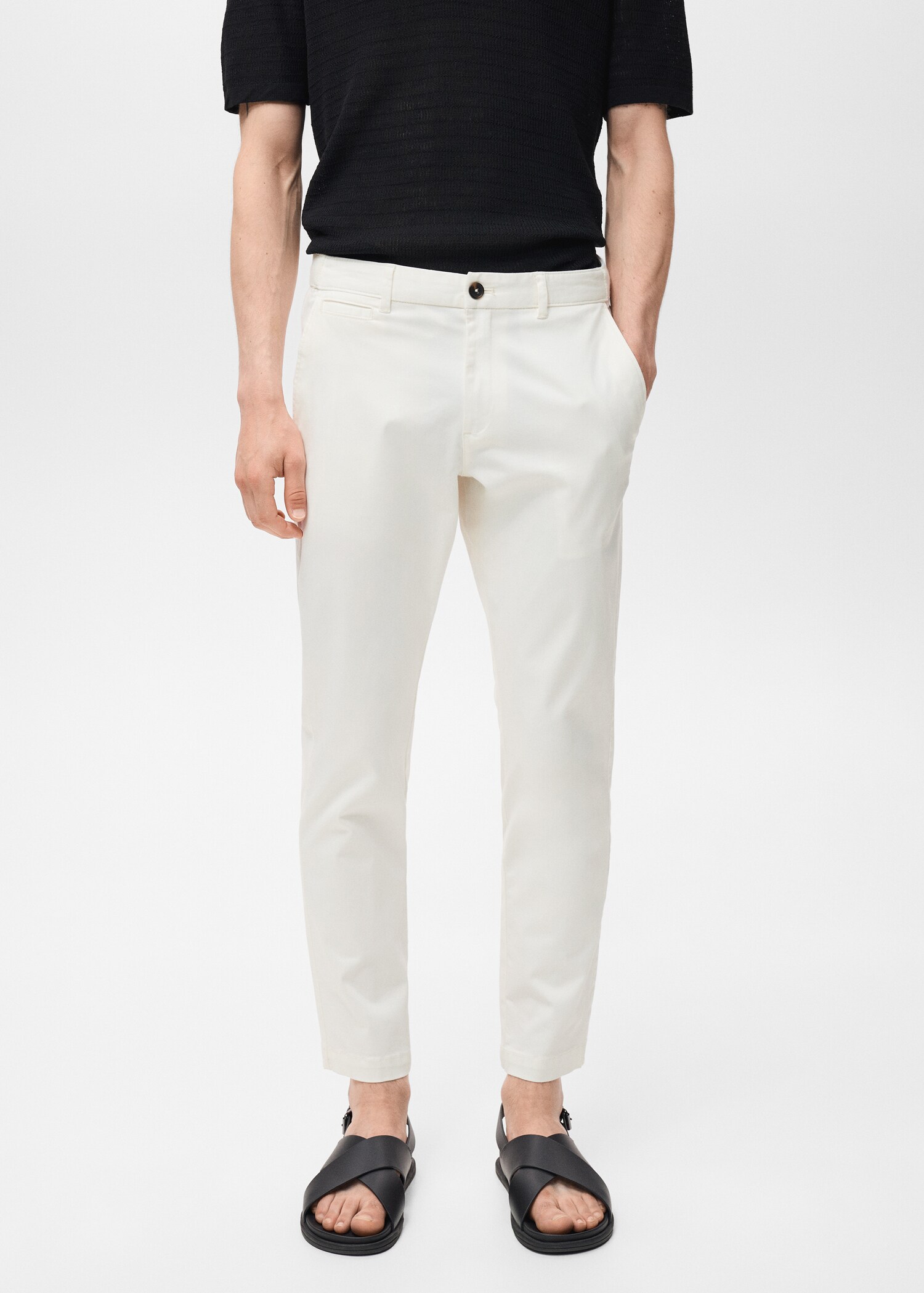 Prato cropped tapered chino trousers - Medium plane