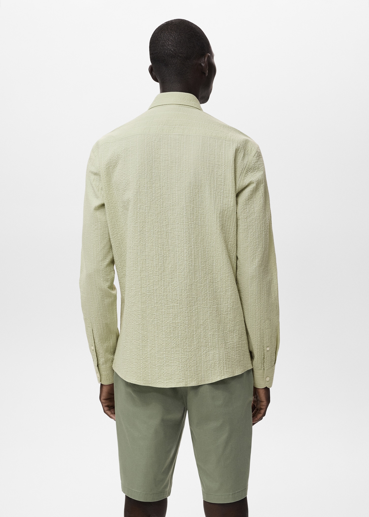 Camisa regular fit textura ratlles - Revers de l'article