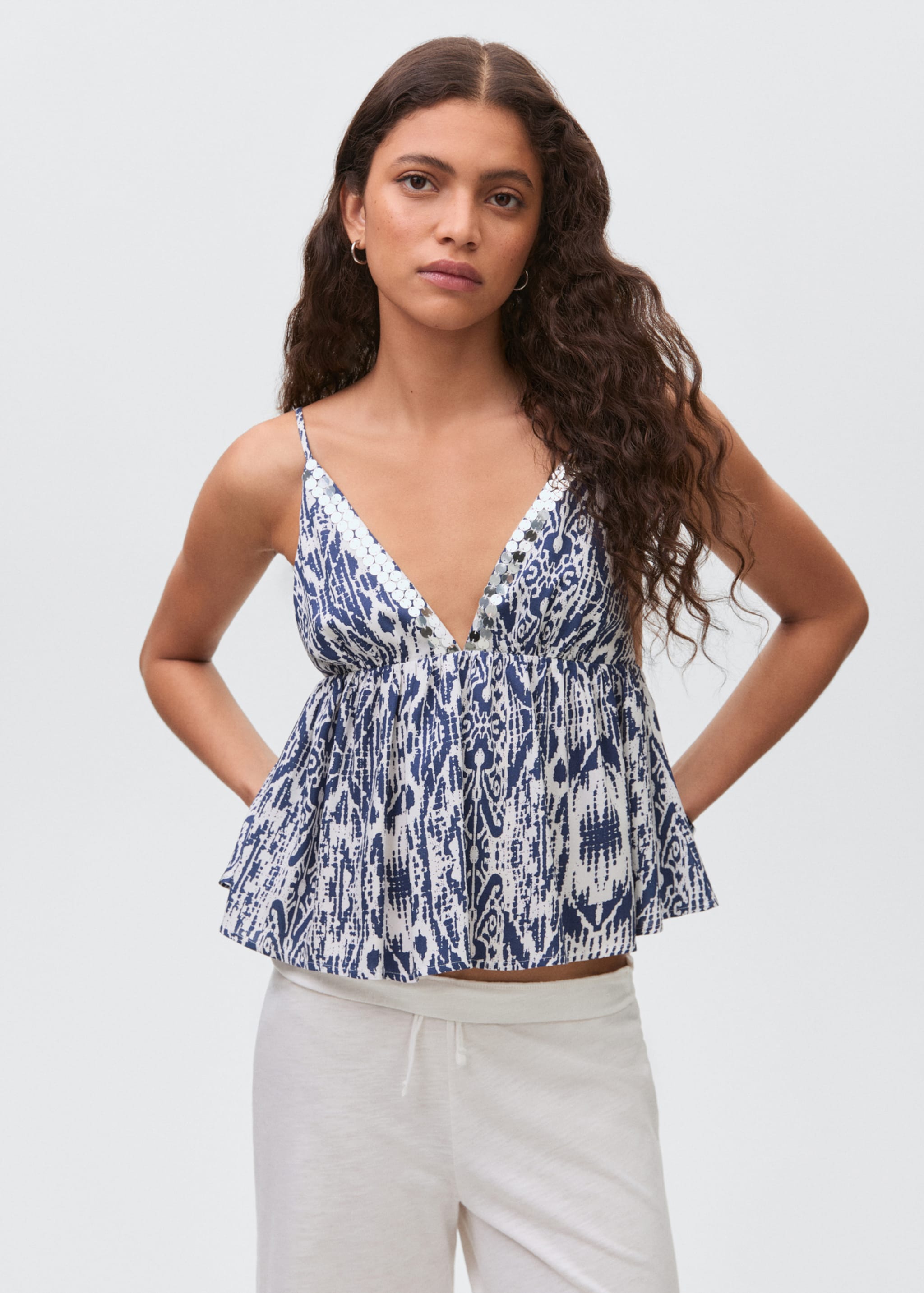 Sequin-print top - Medium plane