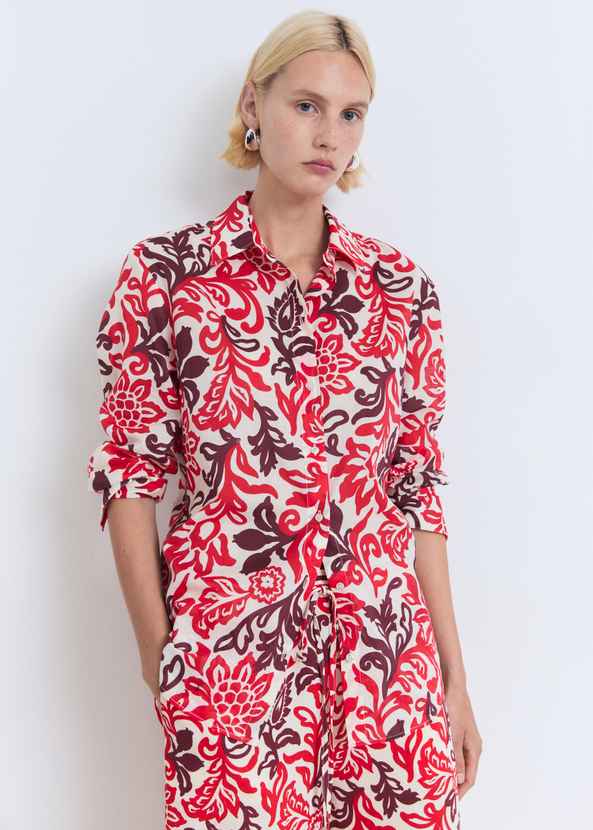 Chemise coton imprimée - Plan moyen