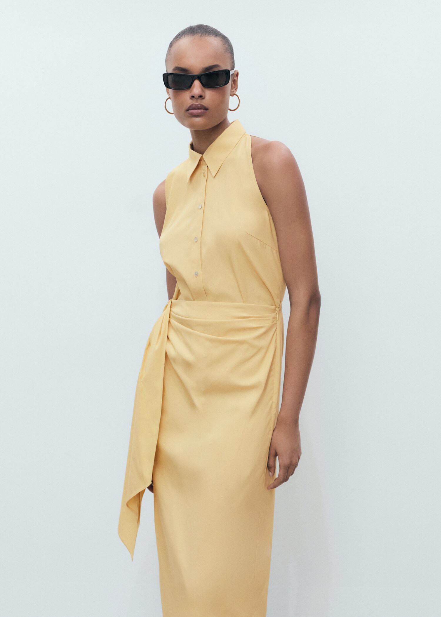 Knotted shirt dress - Medium plane