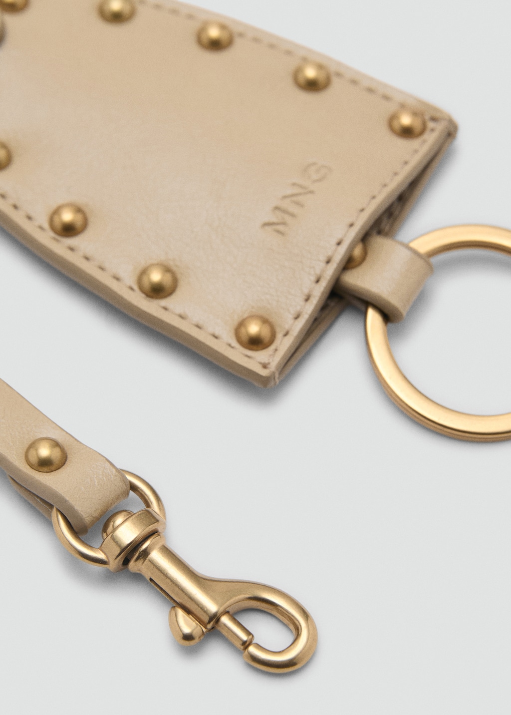 Studded faux-leather keychain