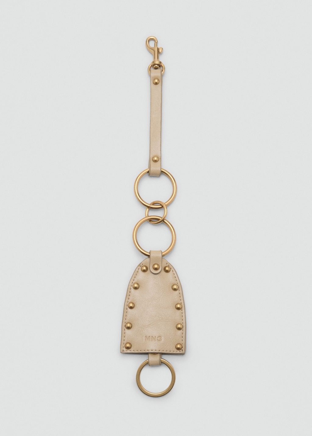 Studded faux-leather keychain