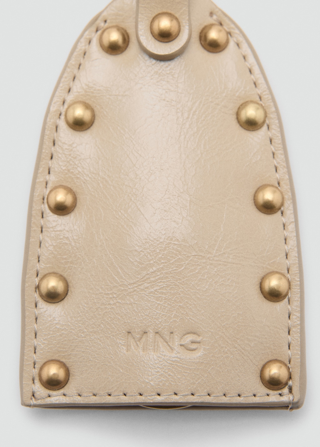 Studded faux-leather keychain