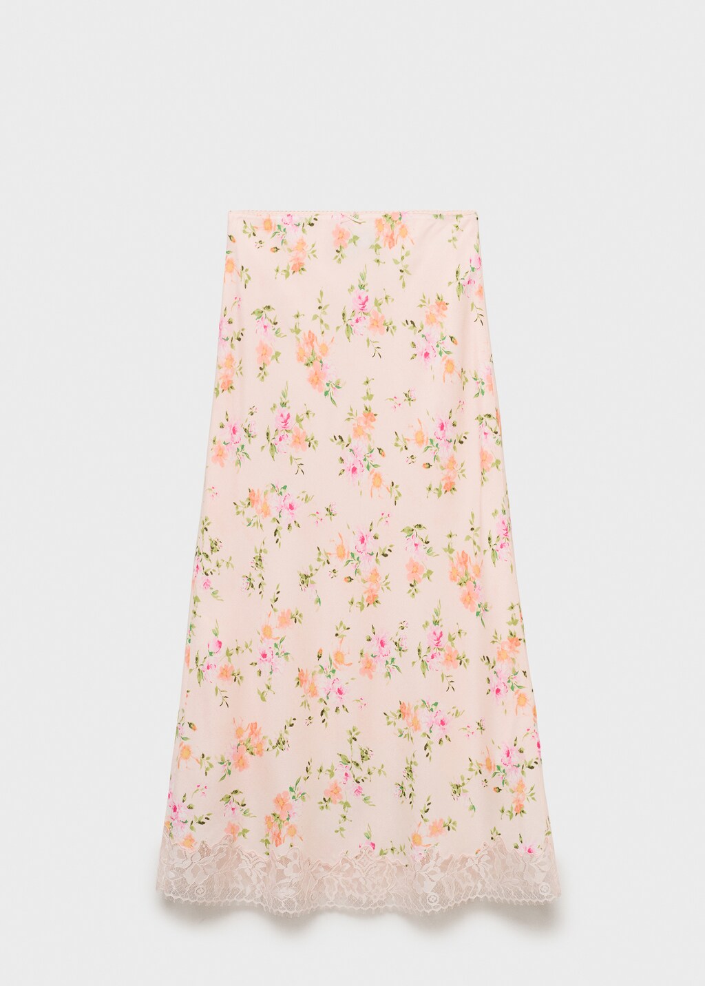 Mango Floral skirt with lace detail
