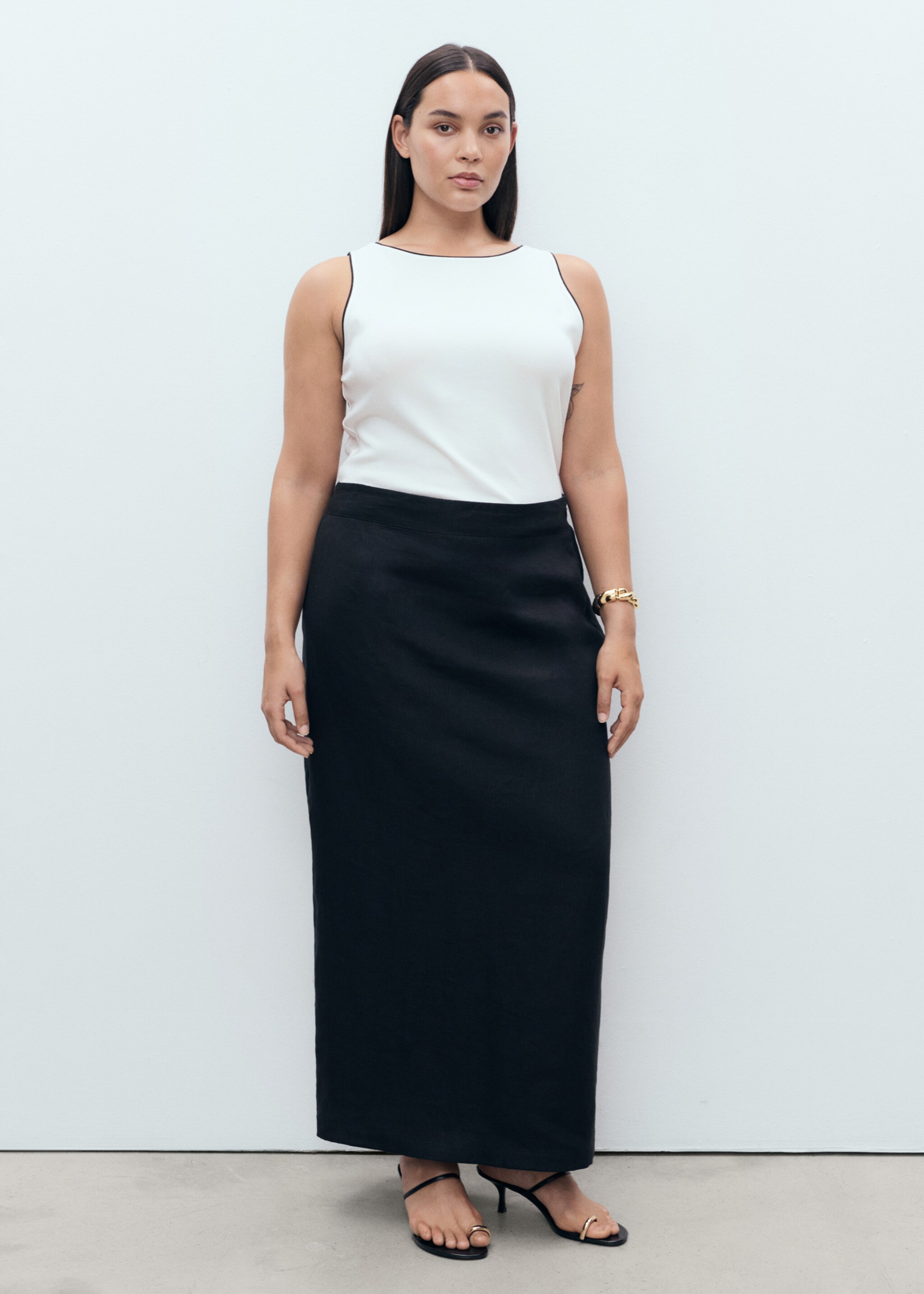Linen pencil skirt - Details of the article 3
