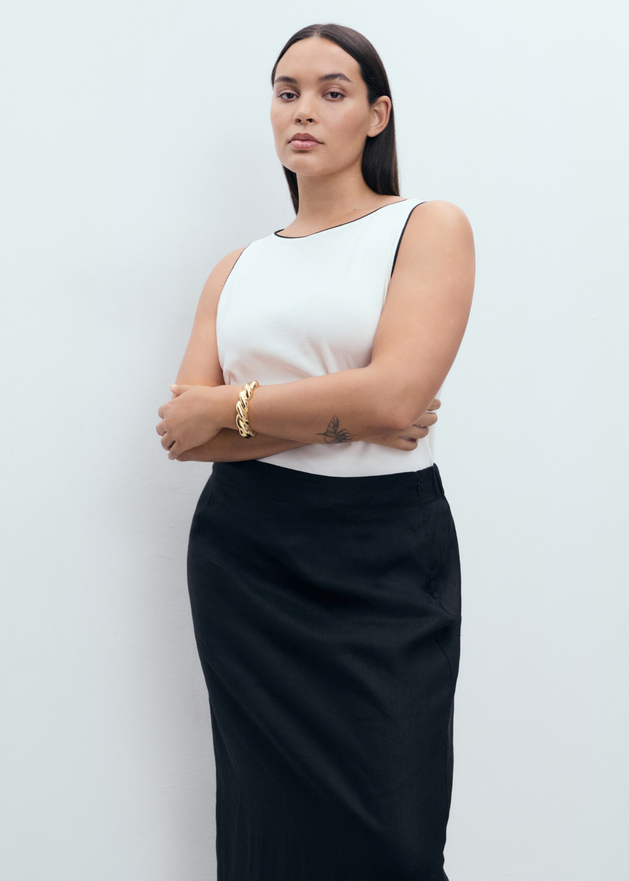 Linen pencil skirt - Details of the article 5