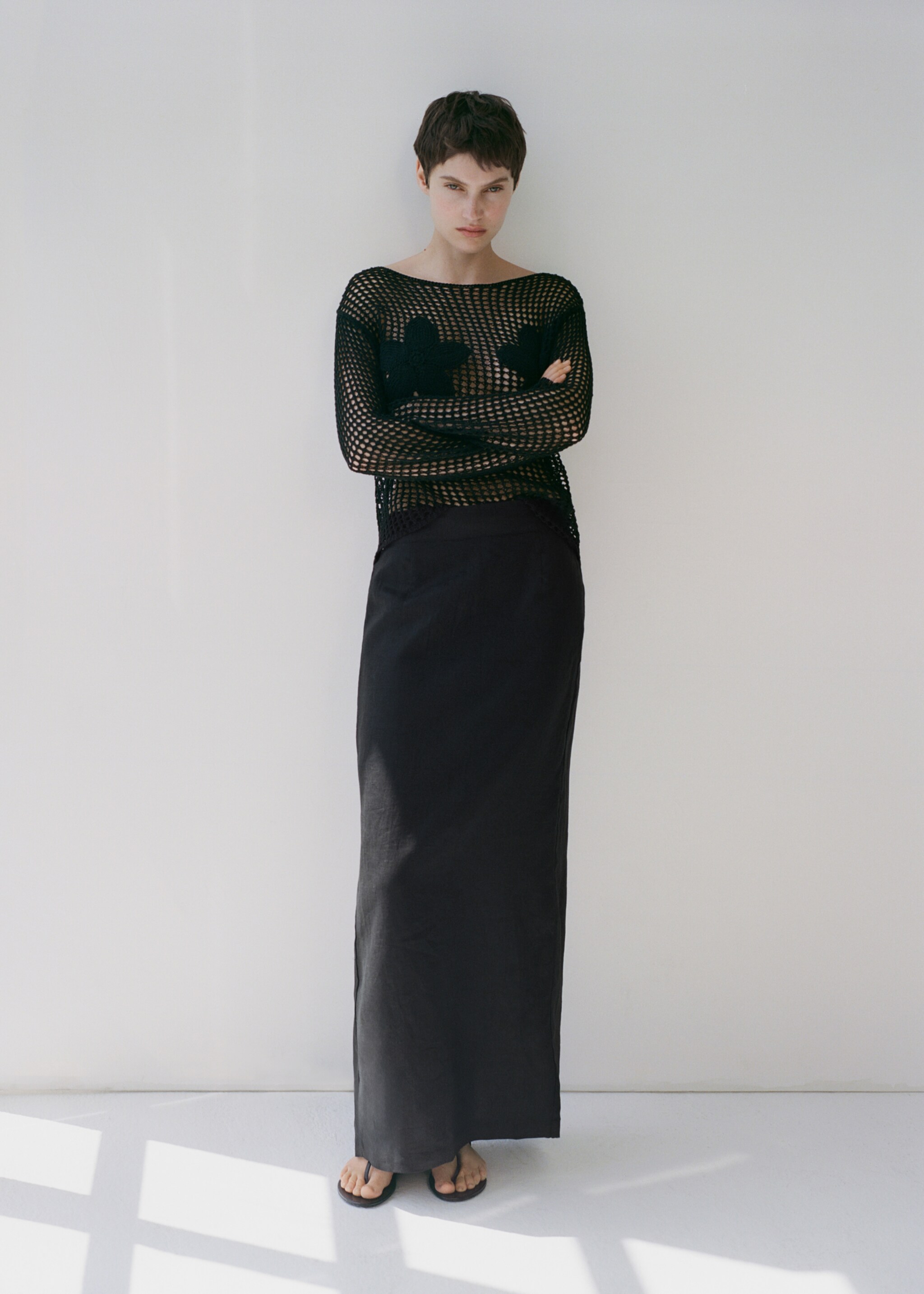 Linen pencil skirt - Details of the article 7