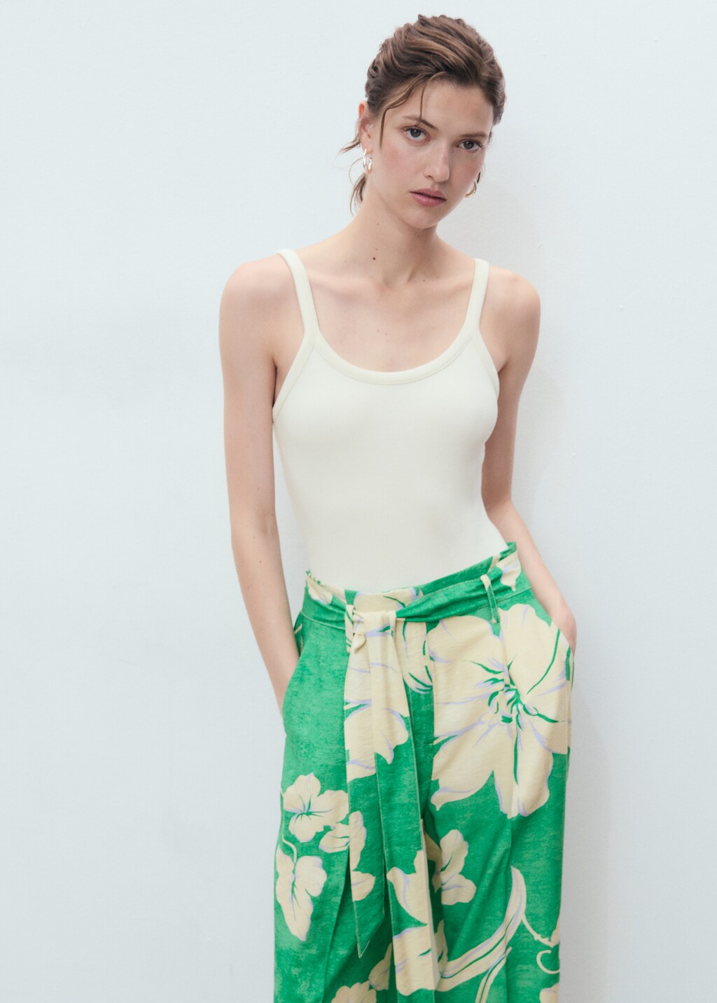 Printed pants with belt - image 4