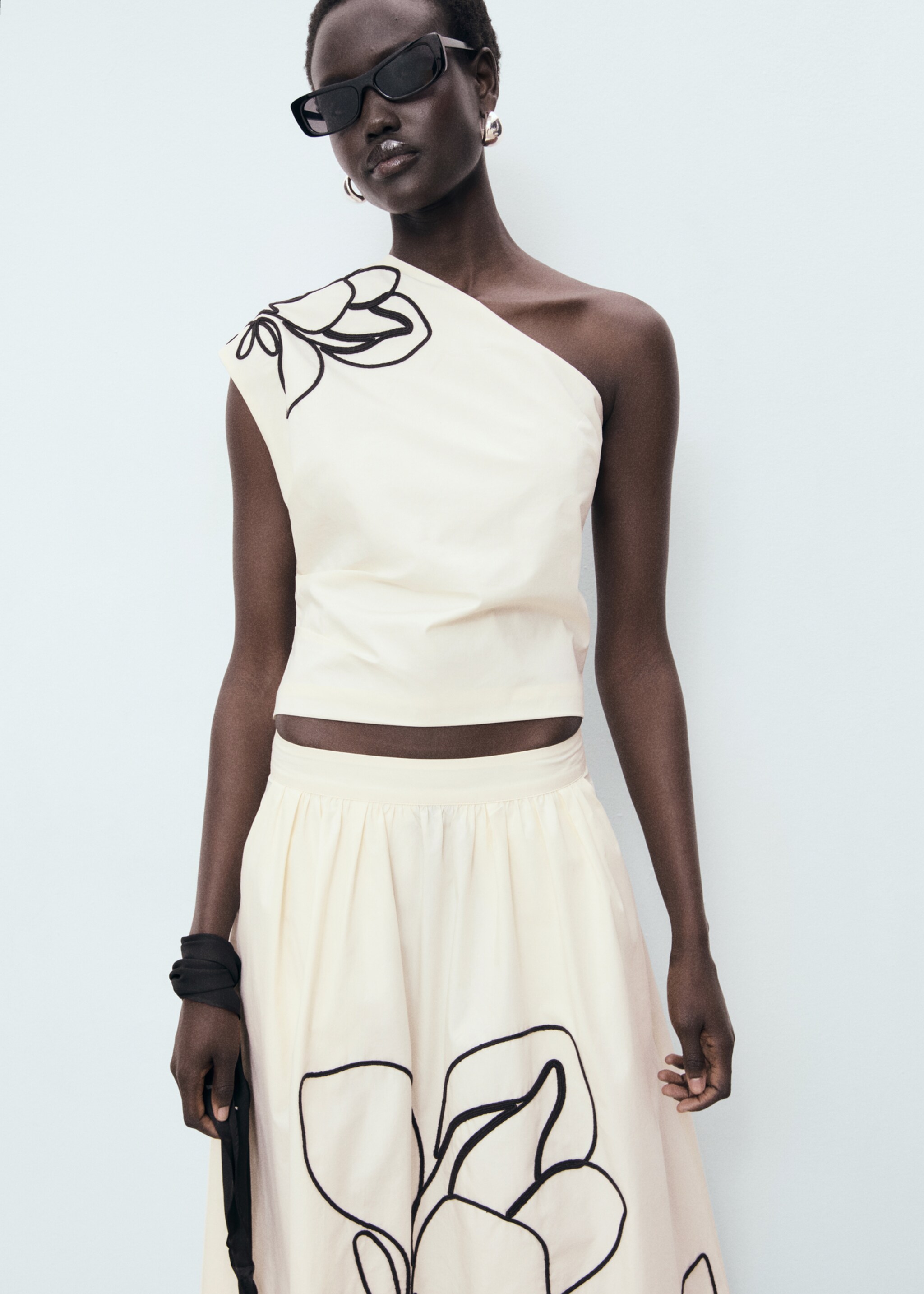 Embroidered cotton skirt - Details of the article 6