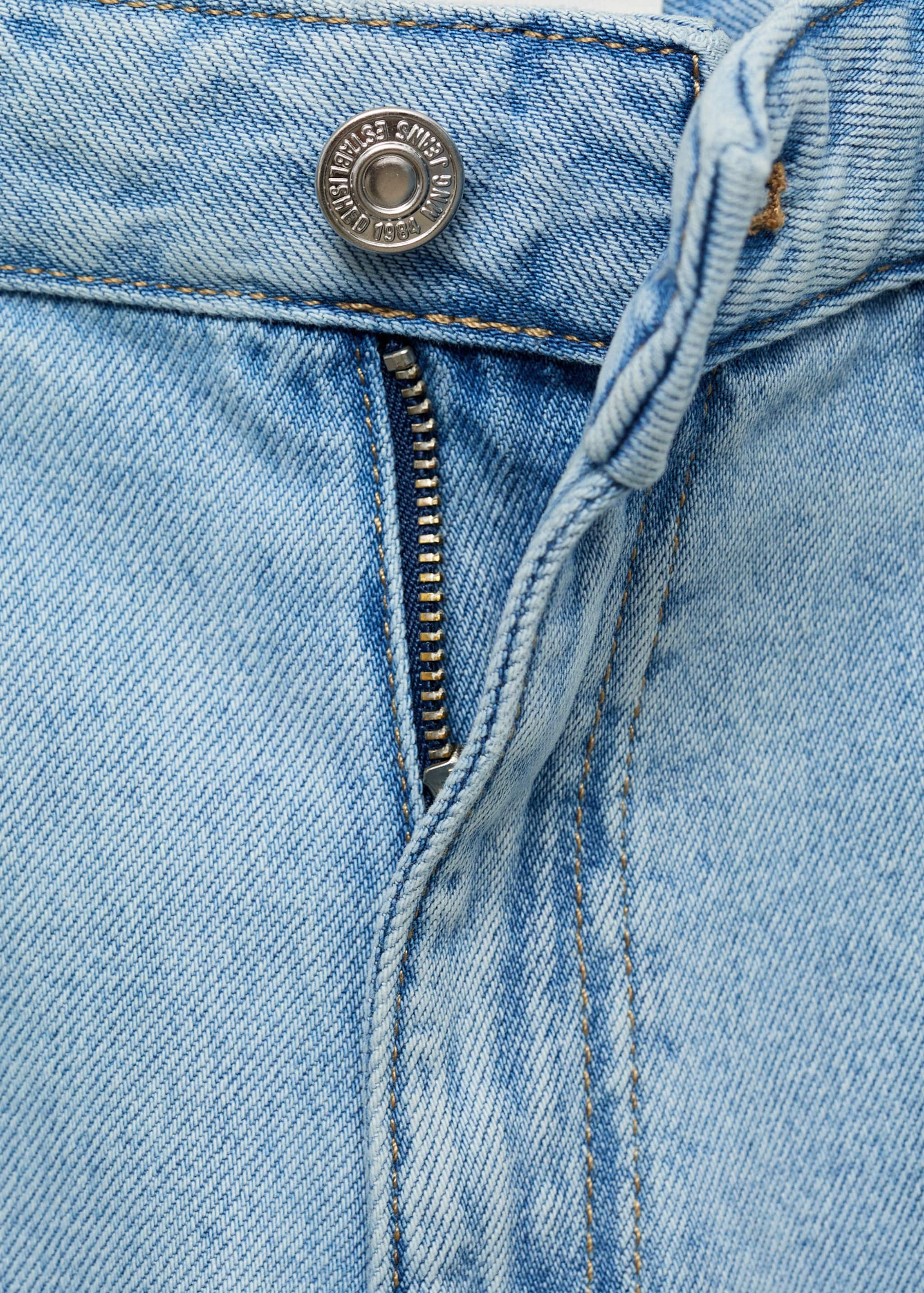 Wide-leg cropped jeans with turned-up hem - Details of the article 8