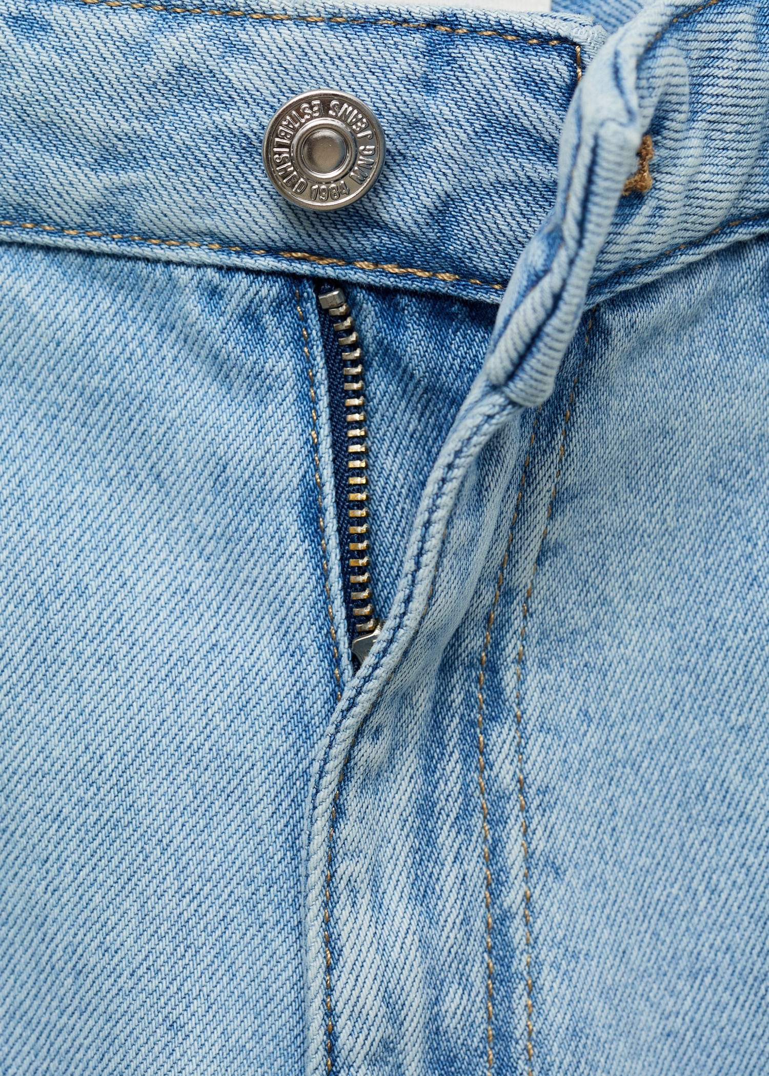 Wide-leg cropped jeans with turned-up hem - Details of the article 8
