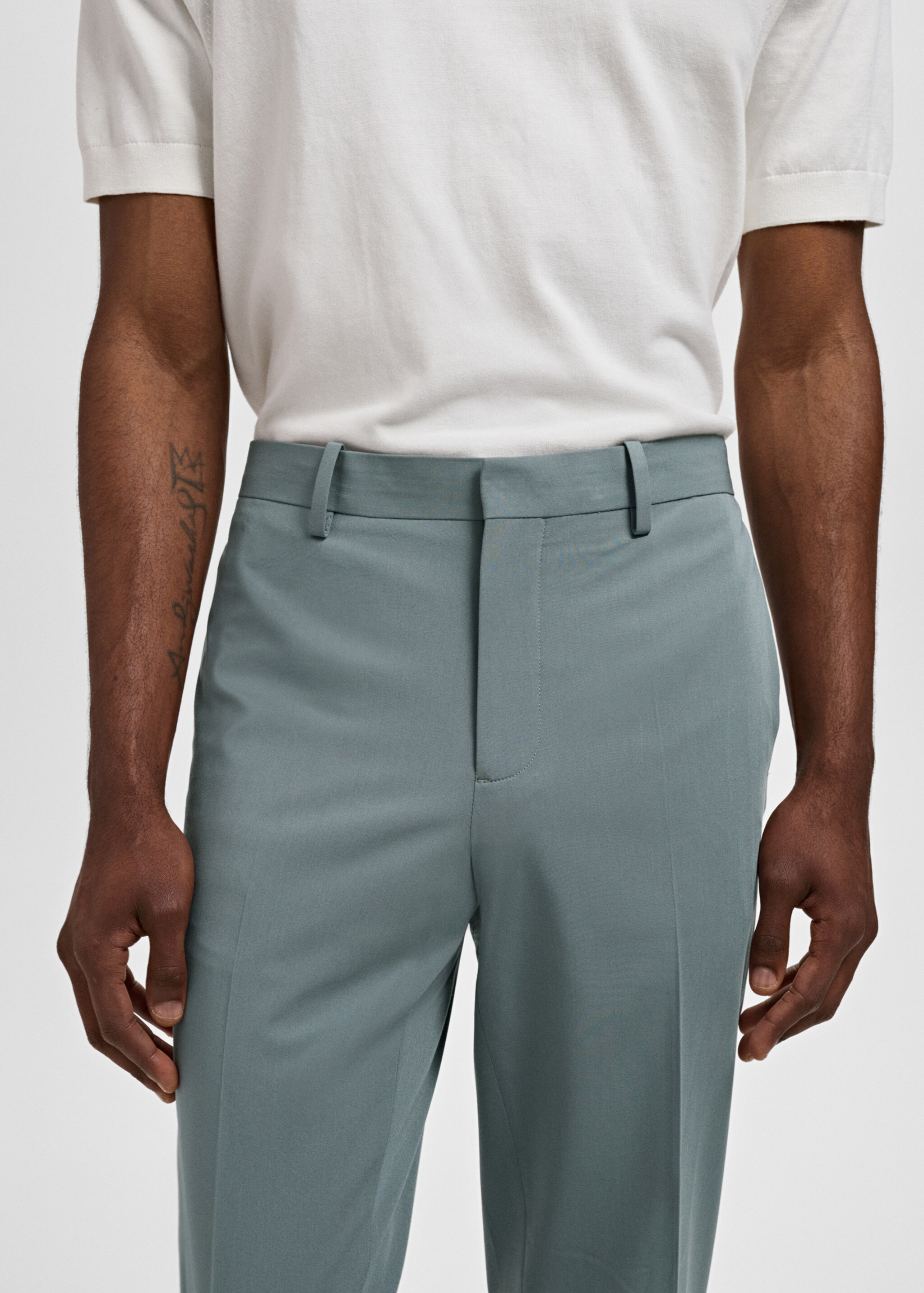 Stretch fabric super slim-fit suit trousers - Details of the article 1