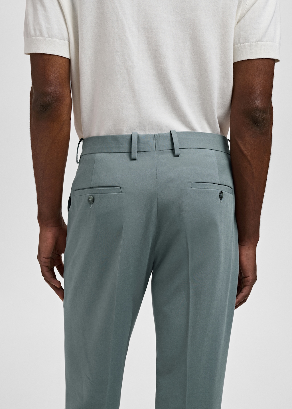 Stretch fabric super slim-fit suit trousers