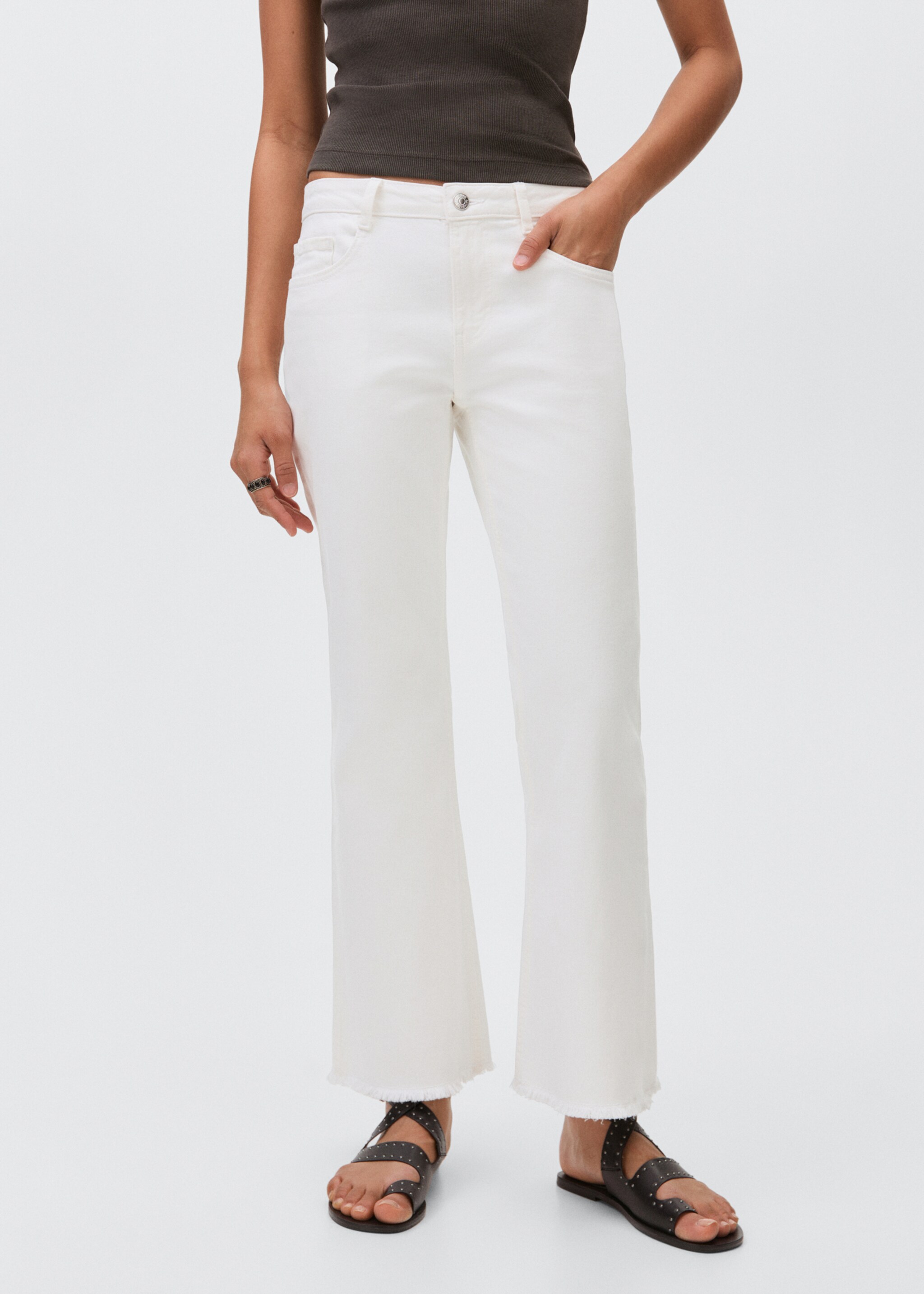 Frayed low-rise skinny jeans - Medium plane