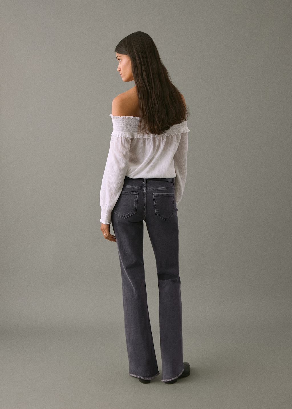 Frayed low-rise skinny jeans