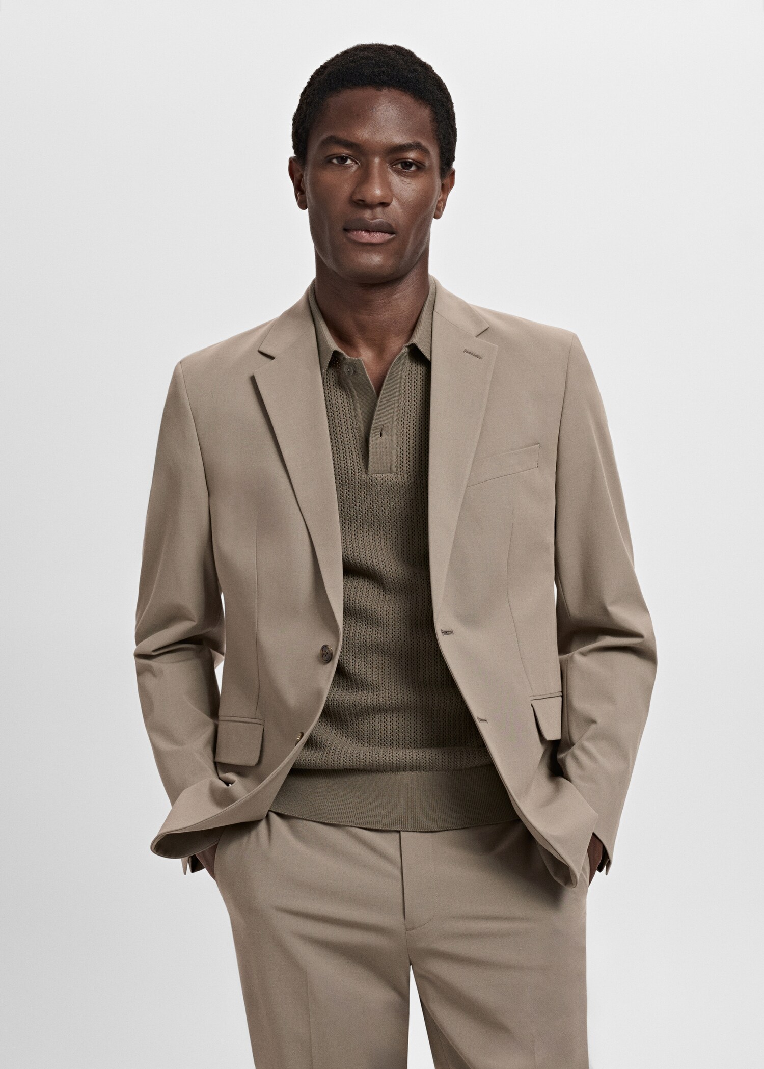 Milan slim-fit suit jacket - Medium plane
