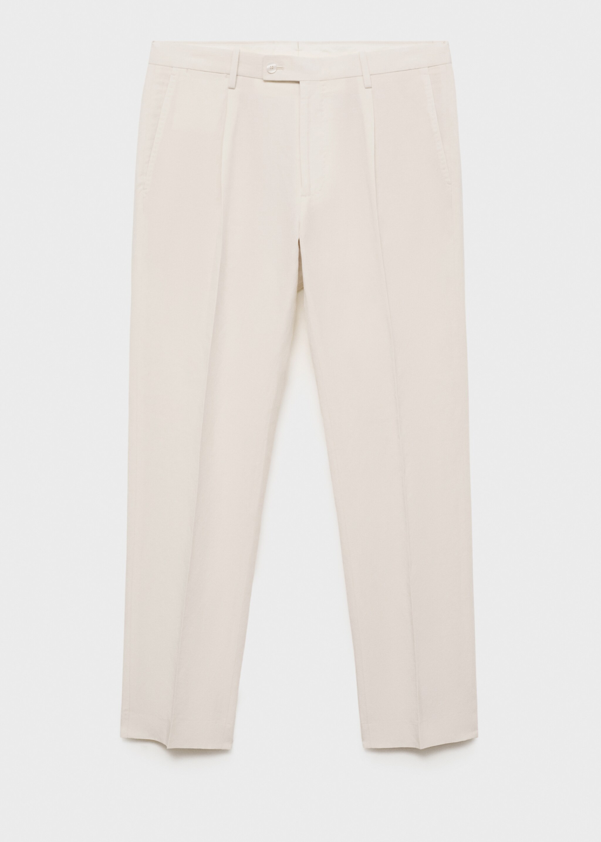 Slim-fit pleated linen trousers - Article without model