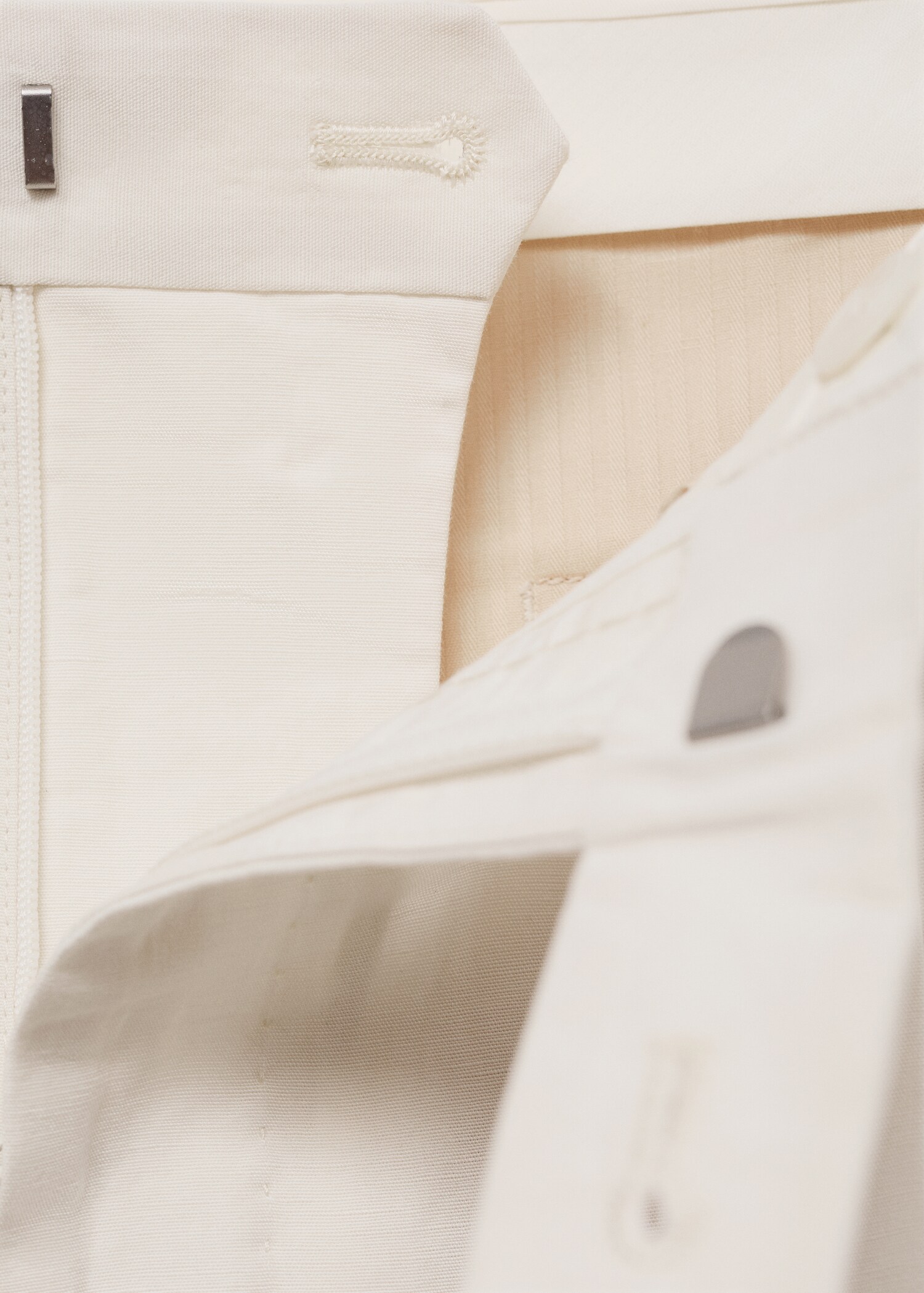Slim-fit pleated linen pants - Details of the article 0
