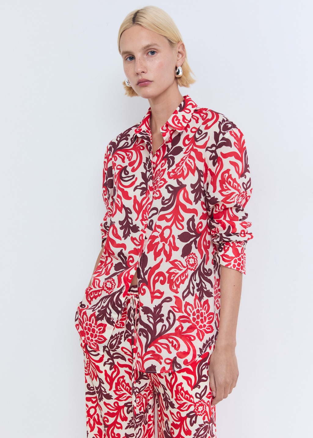 Flowy printed trousers