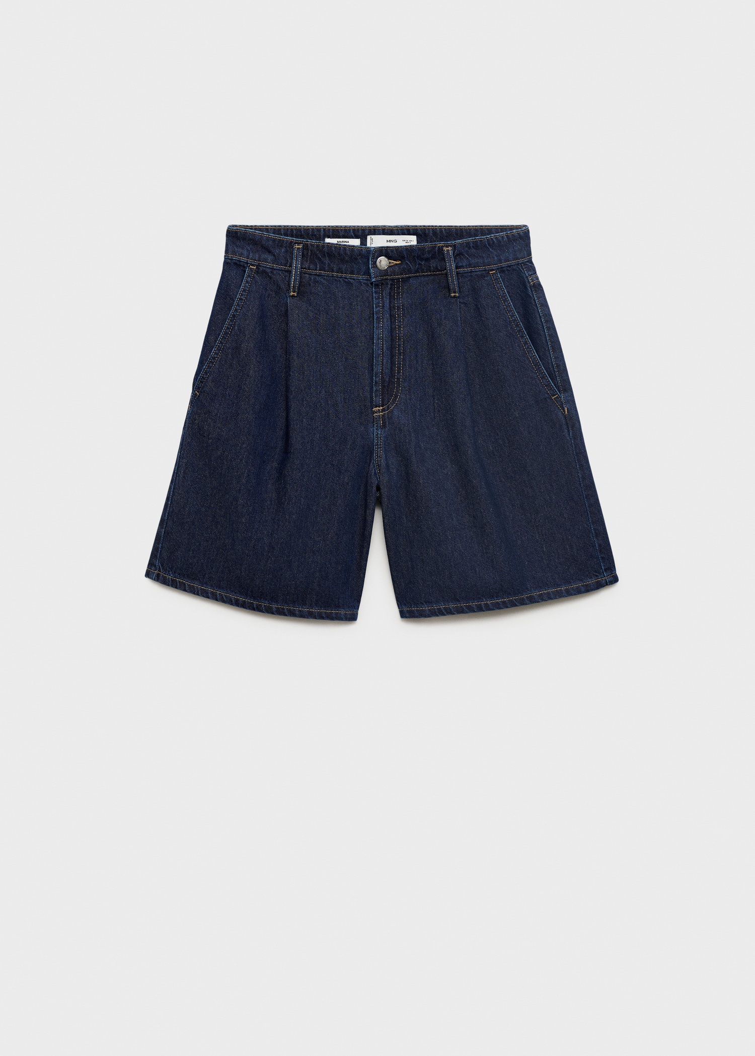 Denim-Bermudas mit mittlerer Bundhöhe und Abnähern - Artikel ohne Model