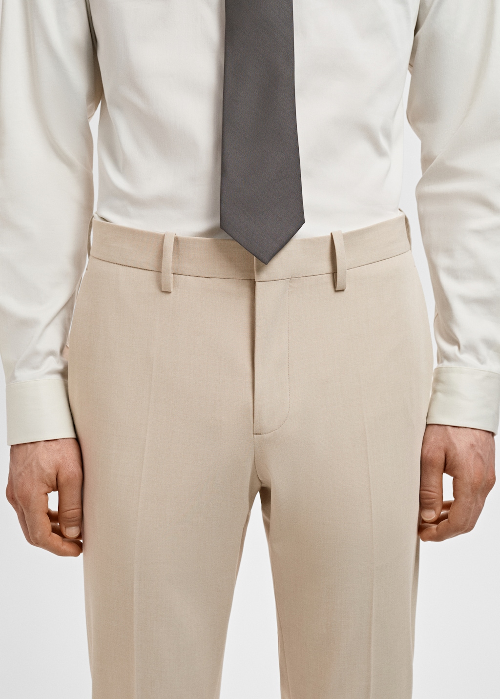 Stretch fabric super slim-fit suit trousers