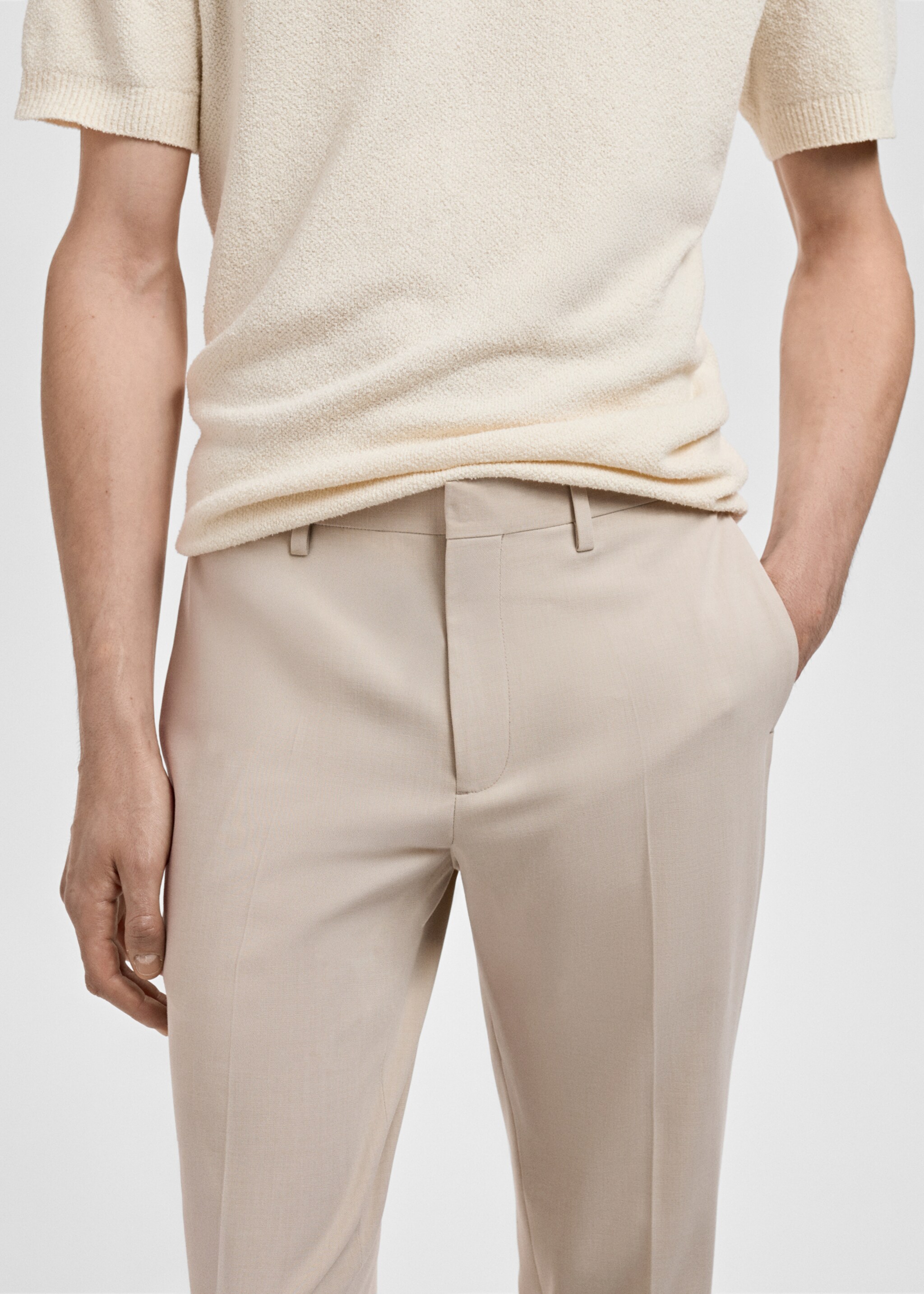 Stretch fabric super slim-fit suit trousers - Details of the article 1