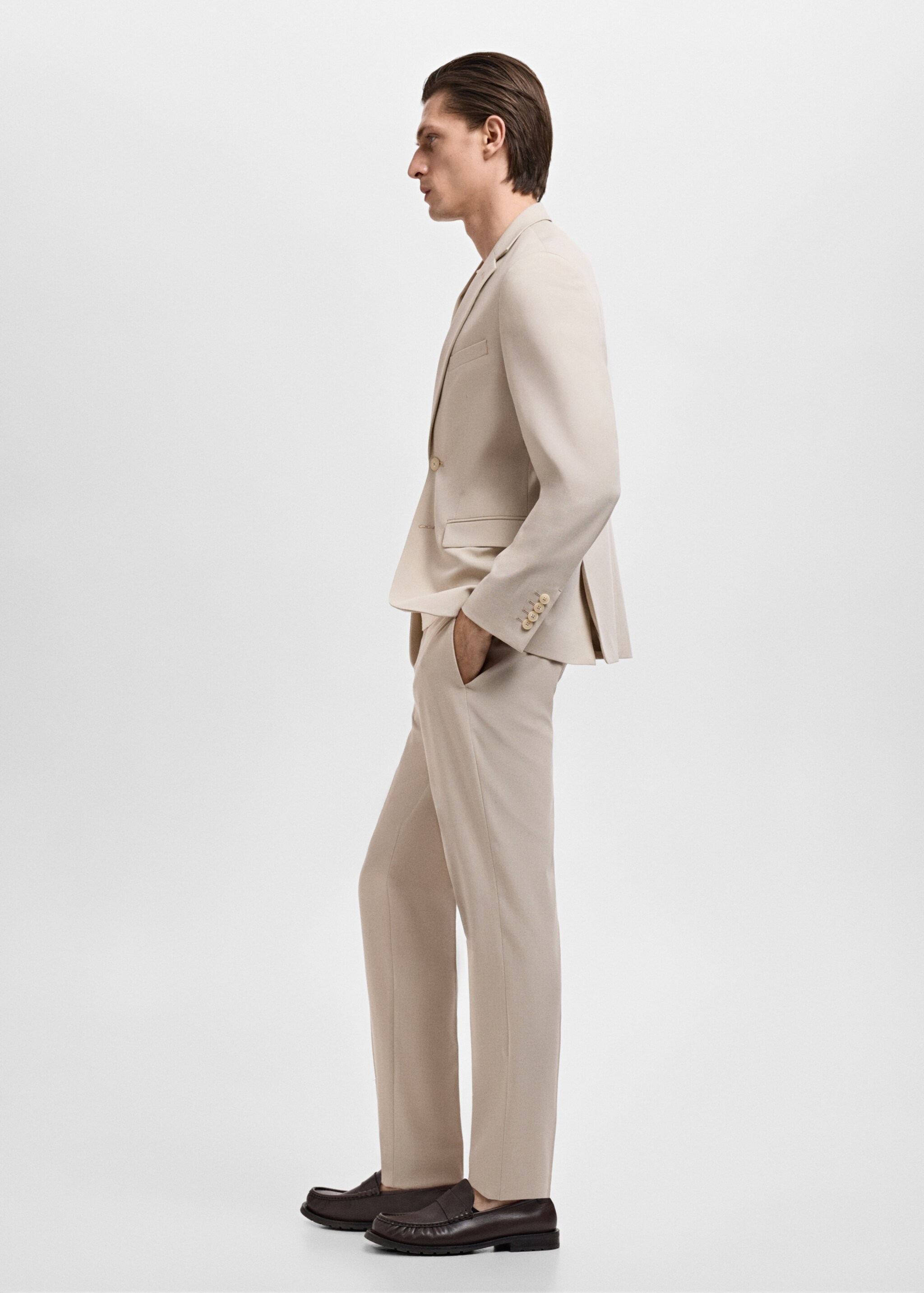 Stretch fabric super slim-fit suit trousers - Details of the article 2